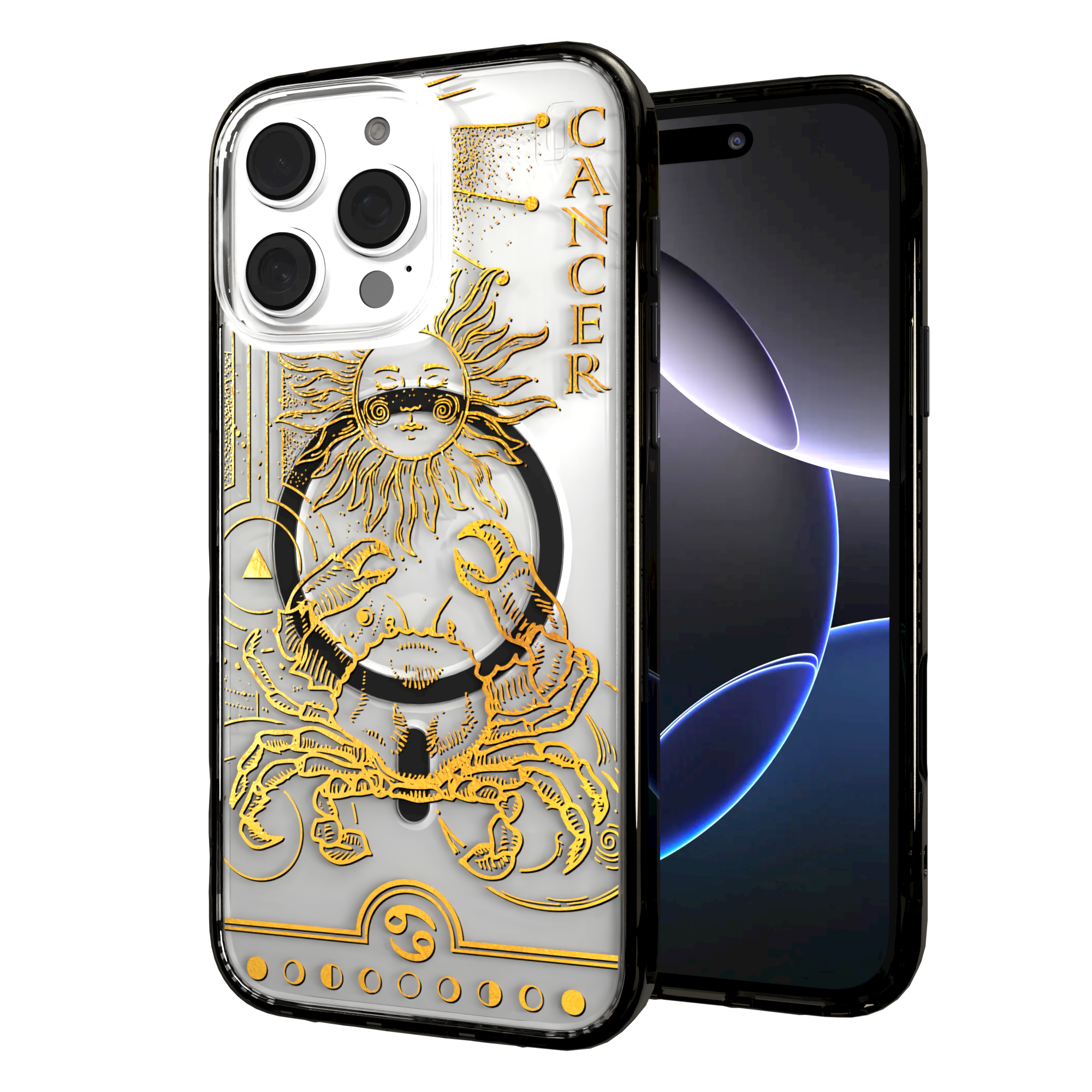 iPhone 16 Series | MagSafe | Zodiac Collection | Cancer Cancer Gold / iPhone 16 Pro Max / Black
