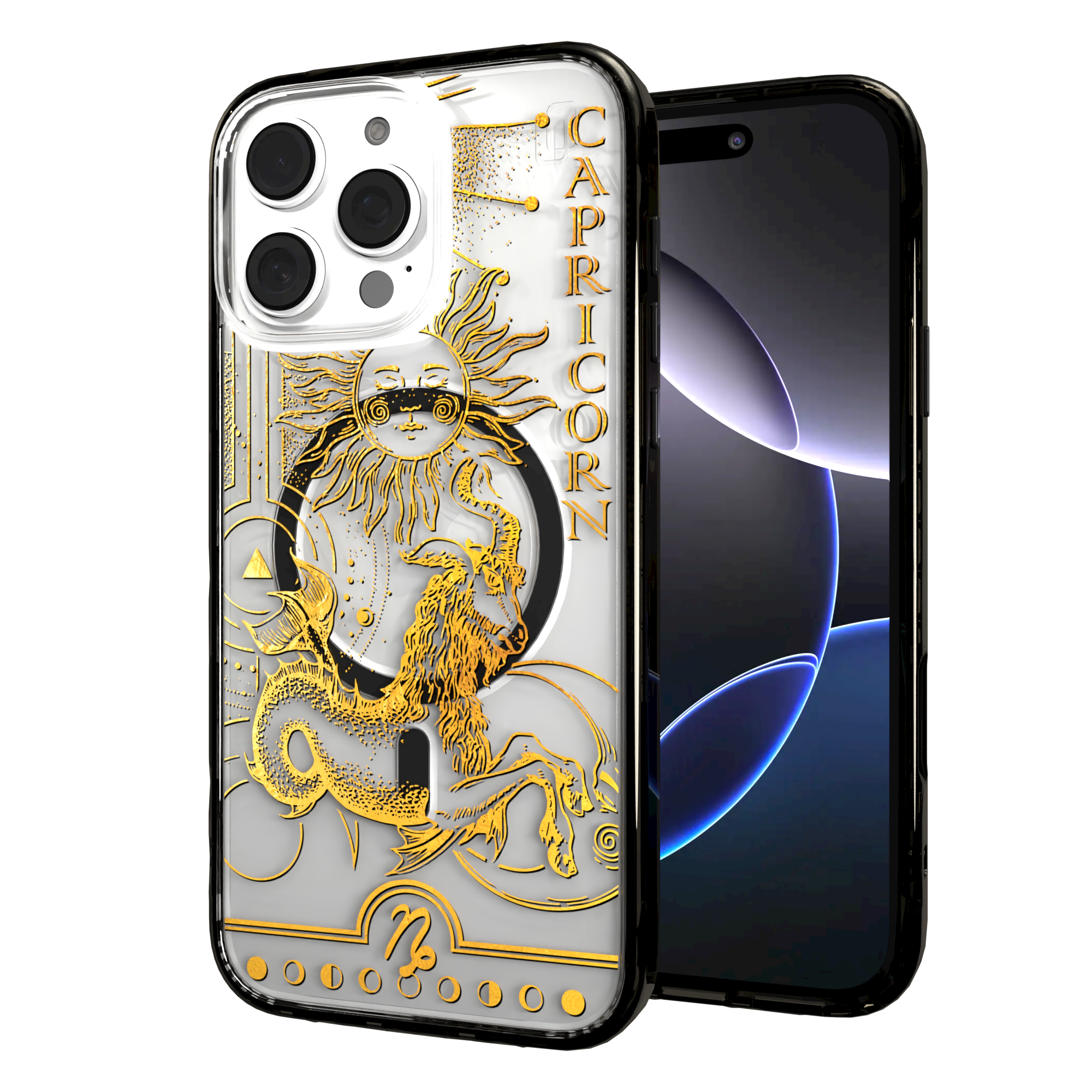 iPhone 16 Series | MagSafe | Zodiac Collection |Capricorn Capricorn Gold / iPhone 16 Pro Max / Black