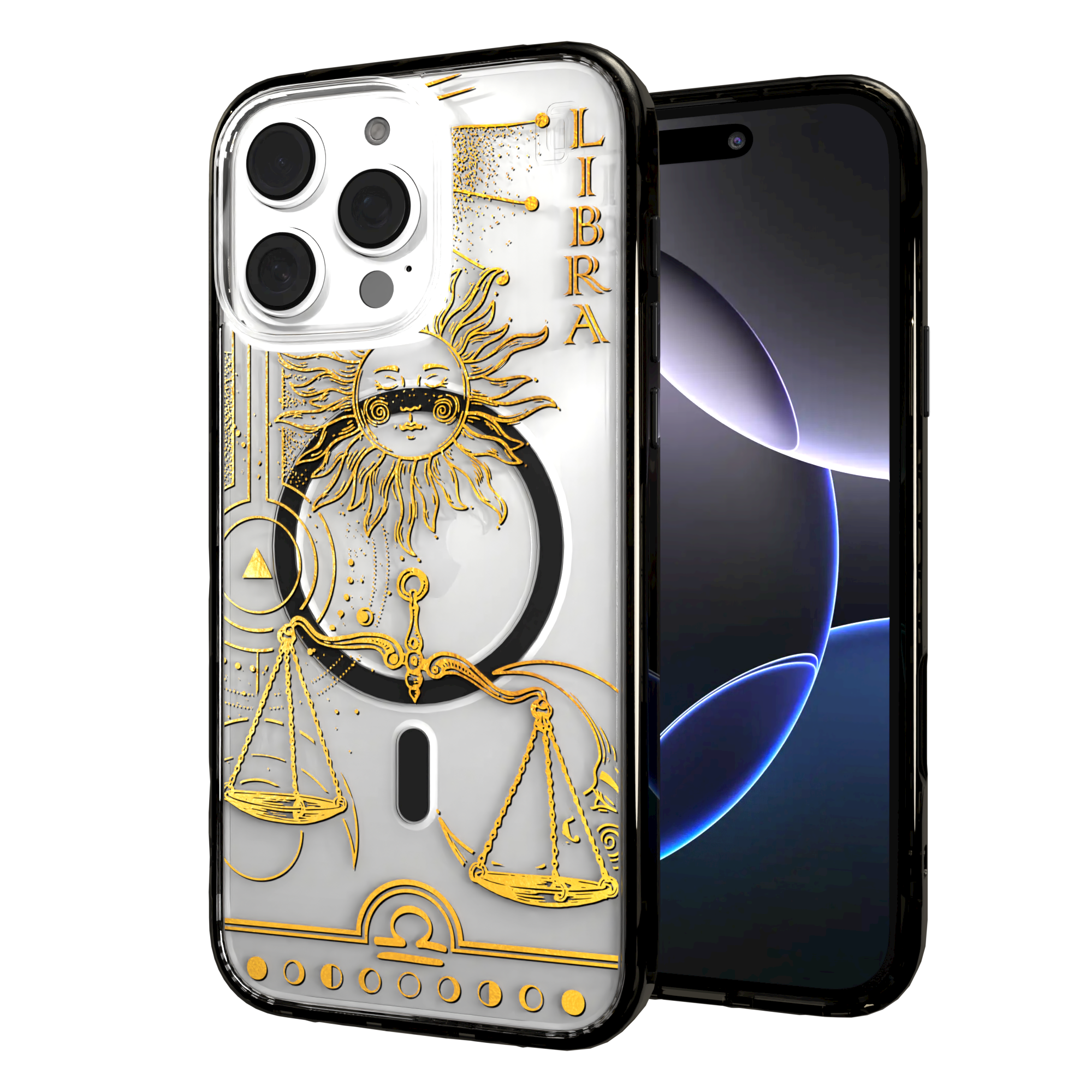 iPhone 16 Series | MagSafe | Zodiac Collection | Libra Libra Gold / iPhone 16 Pro Max / Black