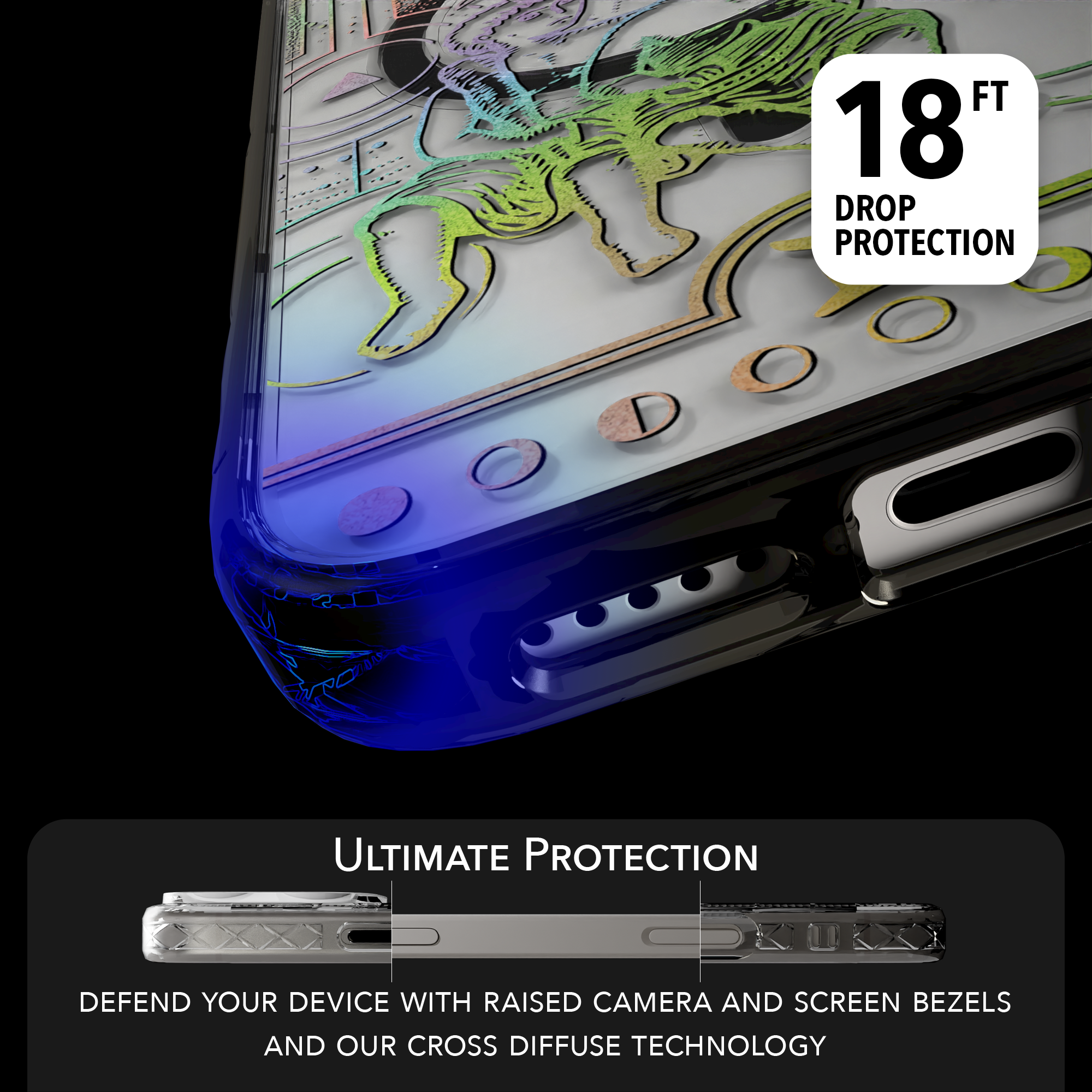 iPhone 16 Series | MagSafe | Zodiac Collection | Gemini Gemini Rainbow / iPhone 16 Pro Max / Black