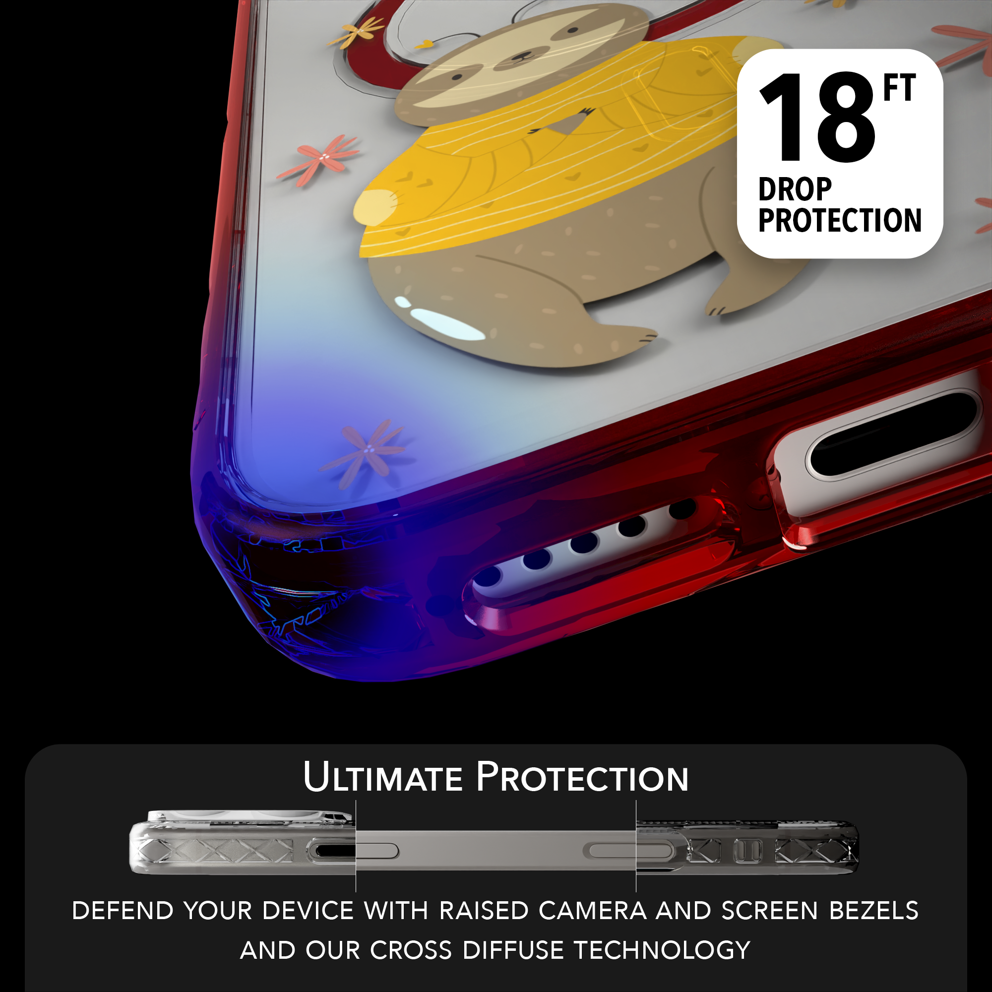 iPhone 16 Series | MagSafe | Sloth Case Collection | Lazy Sloths Lazy Sloth / iPhone 16 Pro Max / Red