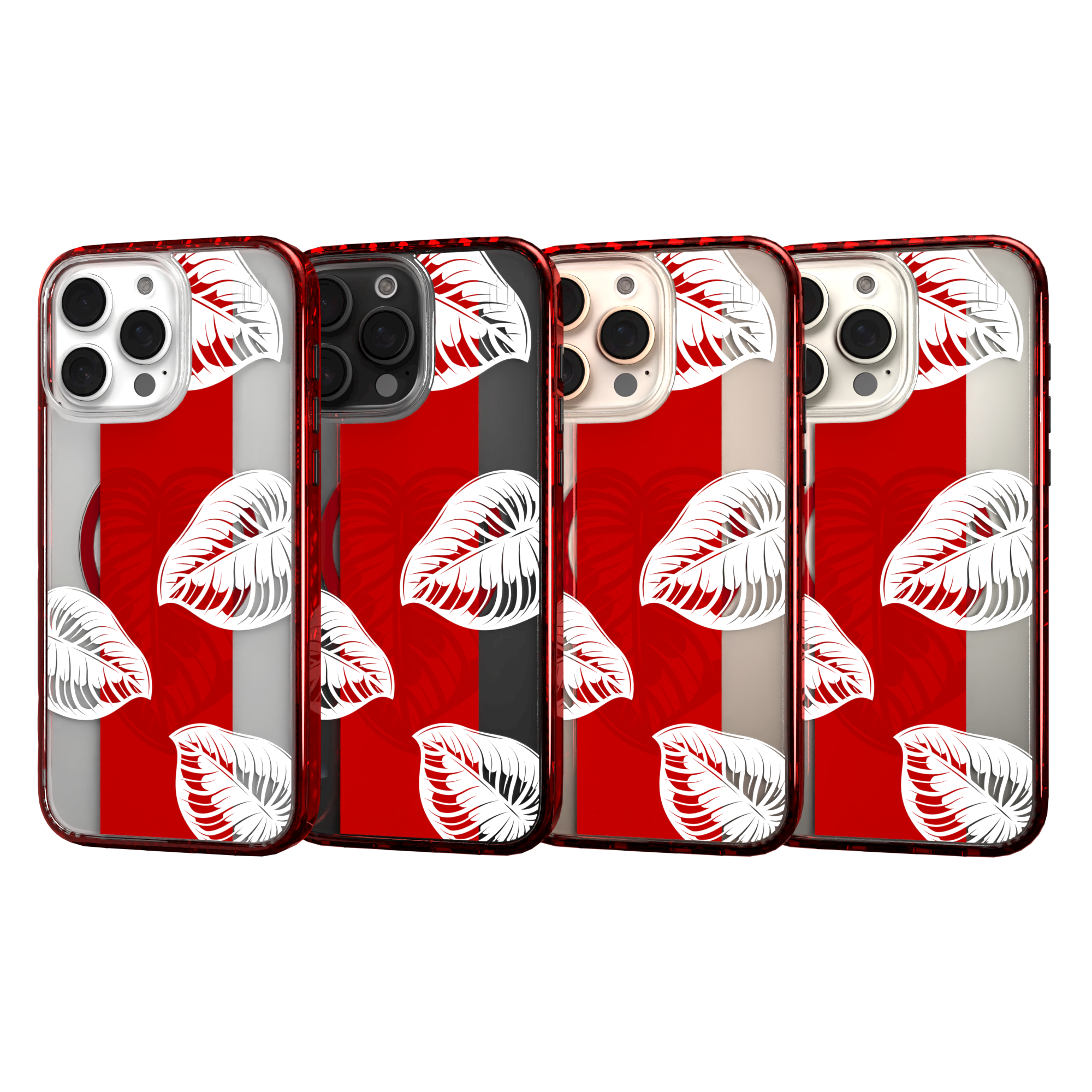 iPhone 16 Series | MagSafe | Summer Vibes Case Collection | Red & White Monstera