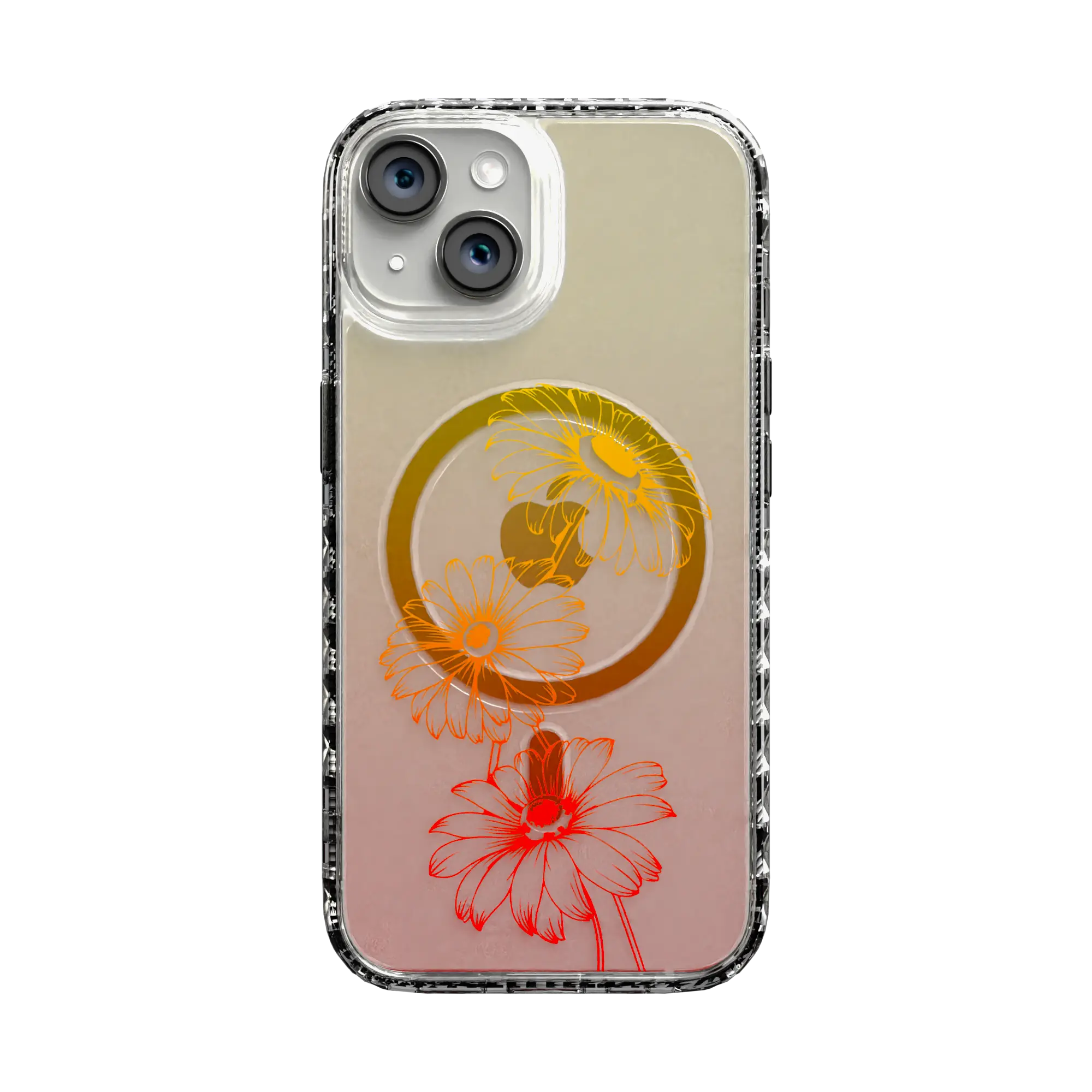 Apple-iPhone-14-Crystal-Clear Citrus Splash | Protective MagSafe Case | Ombre Bouquet Collection for Apple iPhone 14 Series cellhelmet cellhelmet