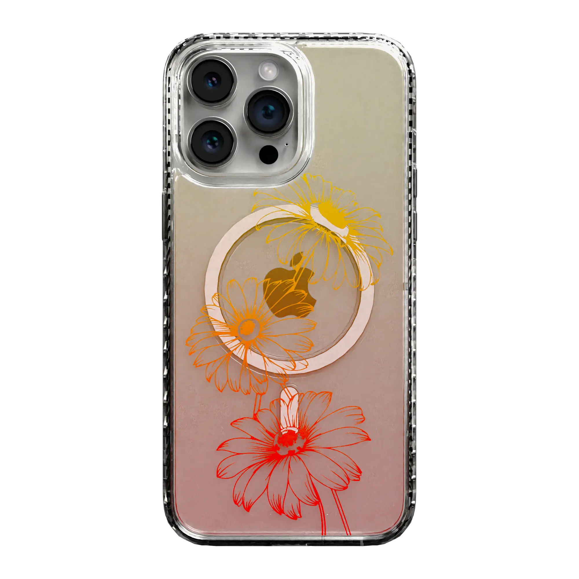 Apple-iPhone-15-Pro-Max-Crystal-Clear Citrus Splash | Protective MagSafe Case | Ombre Bouquet Collection for Apple iPhone 15 Series cellhelmet cellhelmet