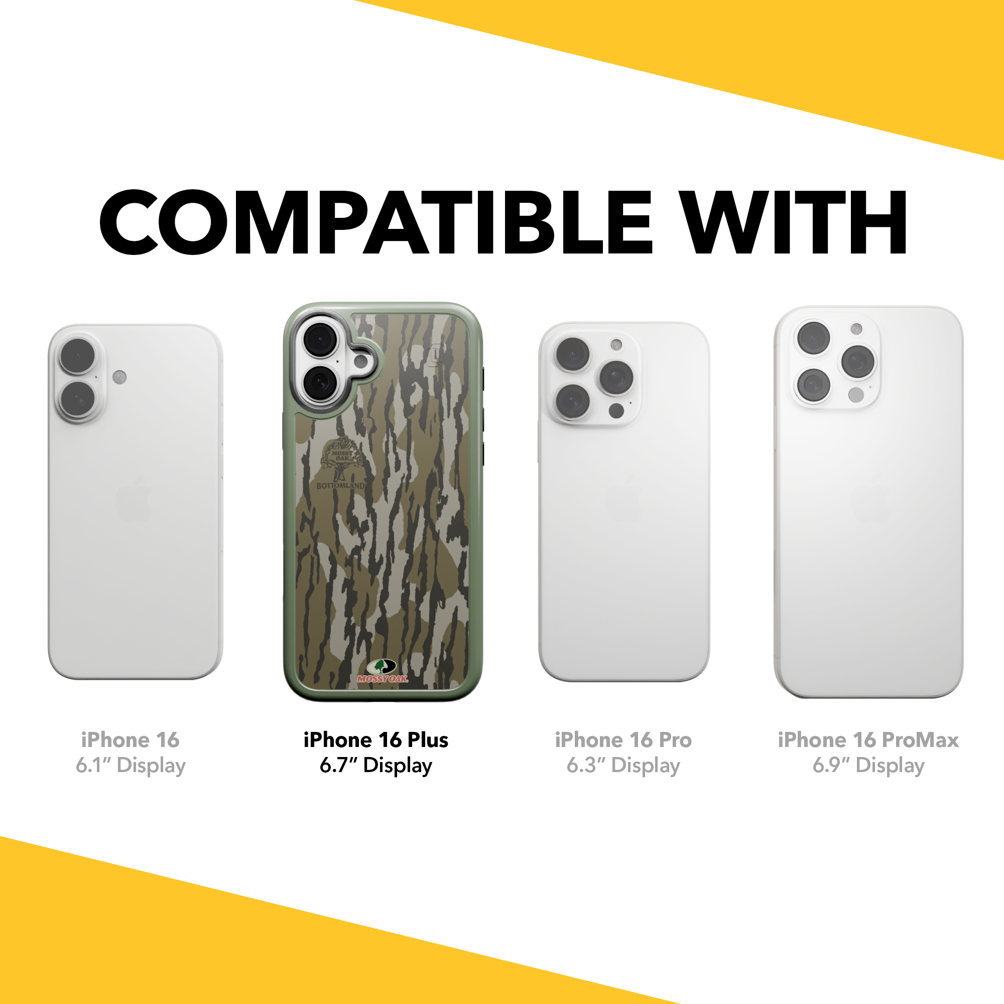 Shock-Absorbent MagSafe® Case for Apple iPhone 16 Plus | Mossy Oak Bottomland Camo