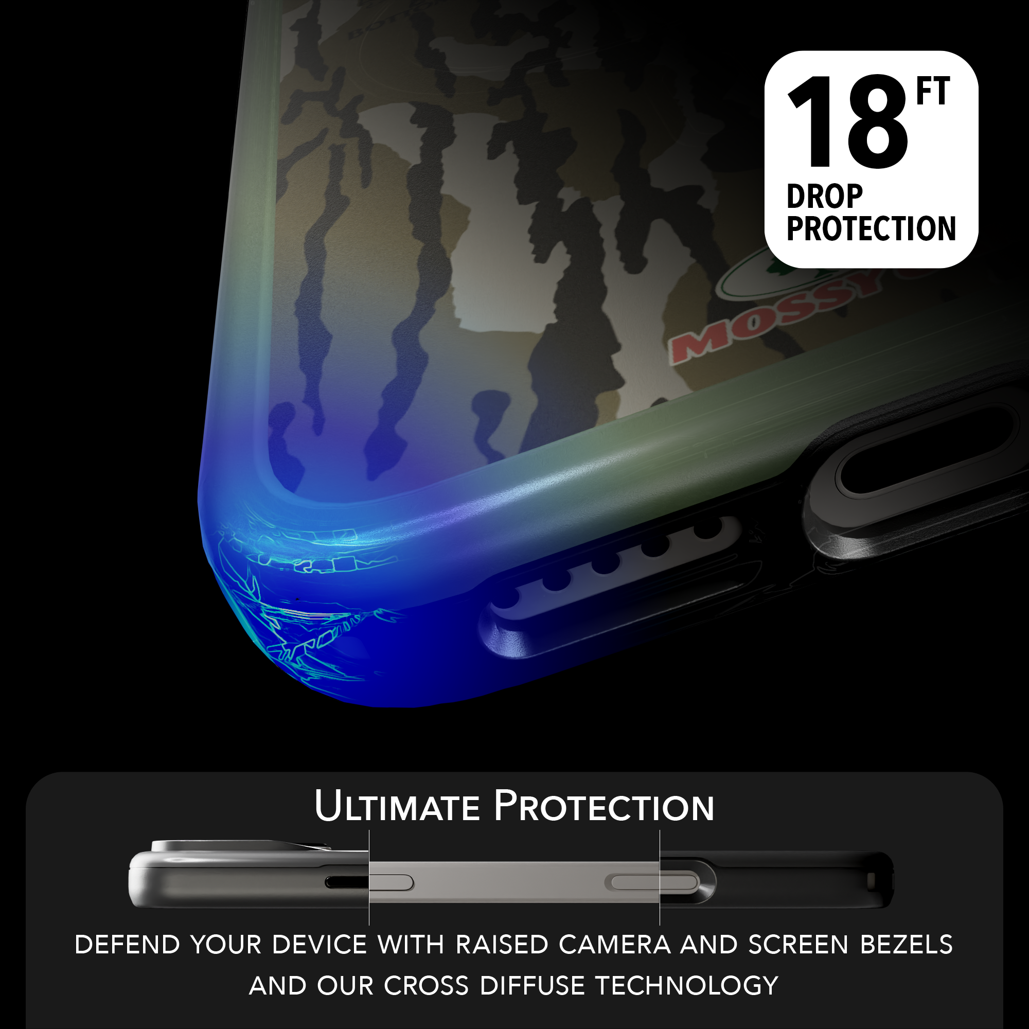 Shock-Absorbent MagSafe® Case for Apple iPhone 16 Pro | Mossy Oak Bottomland Camo