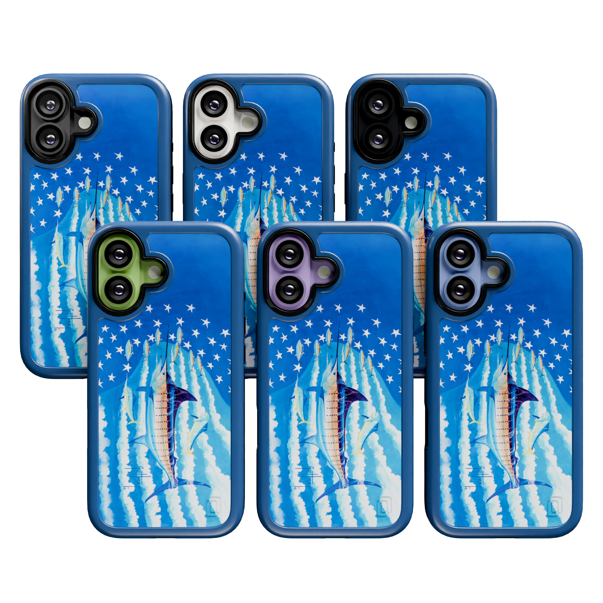 Guy Harvey Collection - Blue Stars and Stripes for iPhone 17 Series Blue Stars and Stripes / iPhone 17 / Blue