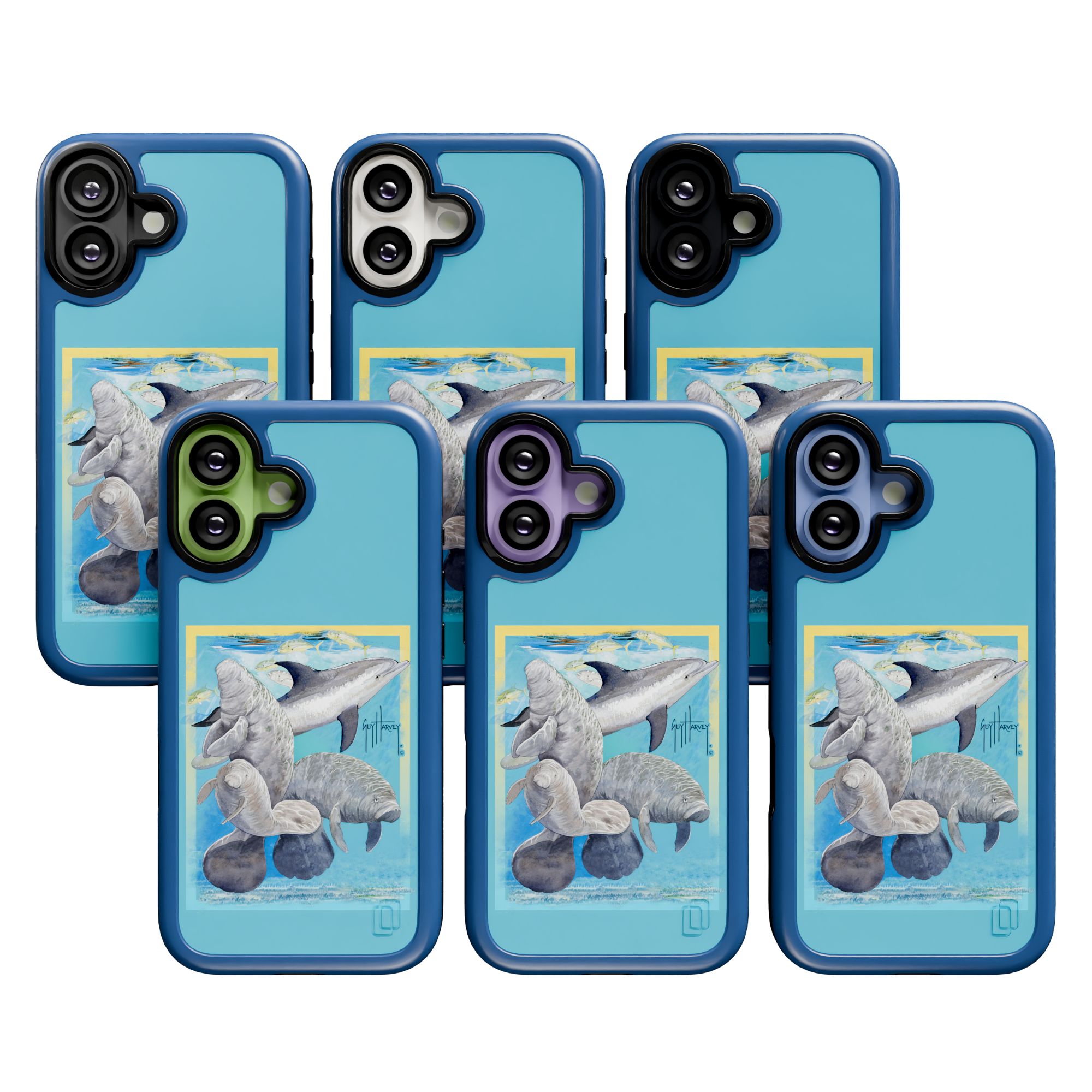 Guy Harvey Collection - Manatee And Dolphin for iPhone 17 Series Manatee and Dolphin / iPhone 17 / Blue