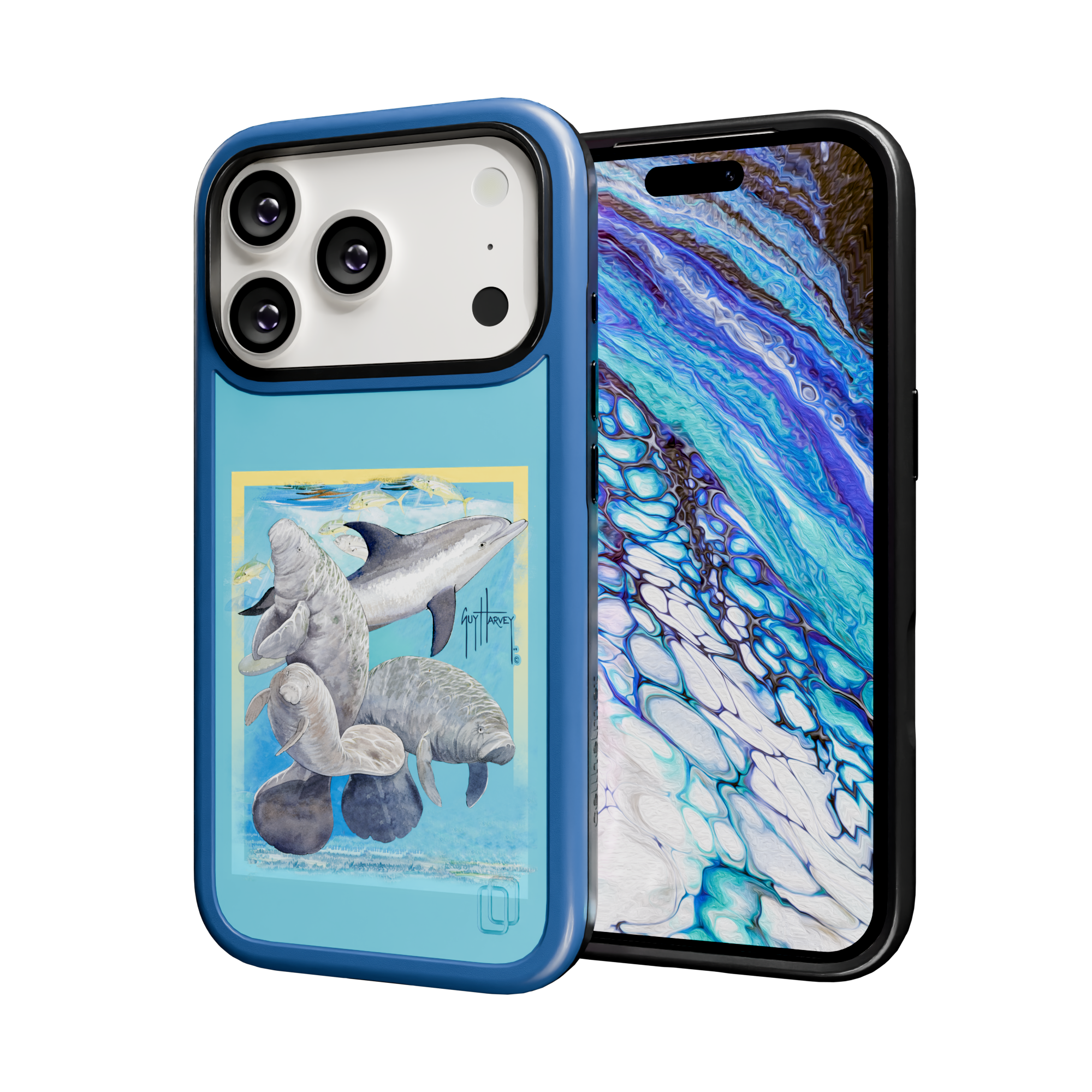 Guy Harvey Collection - Manatee And Dolphin for iPhone 17 Series Manatee and Dolphin / iPhone 17 Pro / Blue