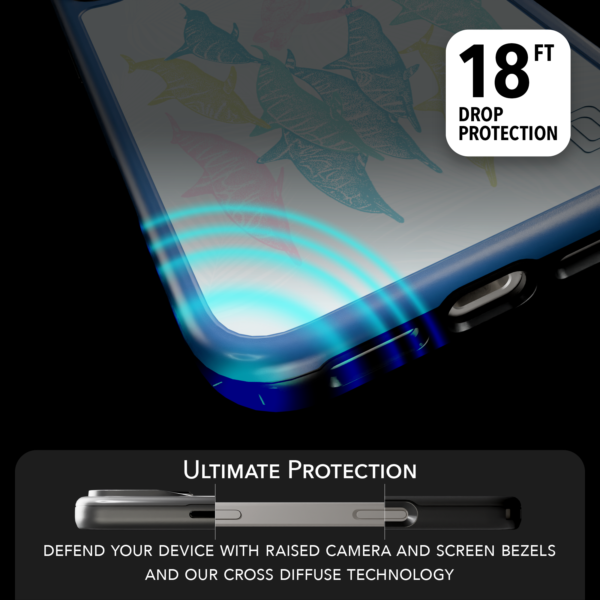 Guy Harvey Collection - Turtle And Dolphins for iPhone 17 Series Turtle and Dolphins / iPhone 17 Pro Max / Blue