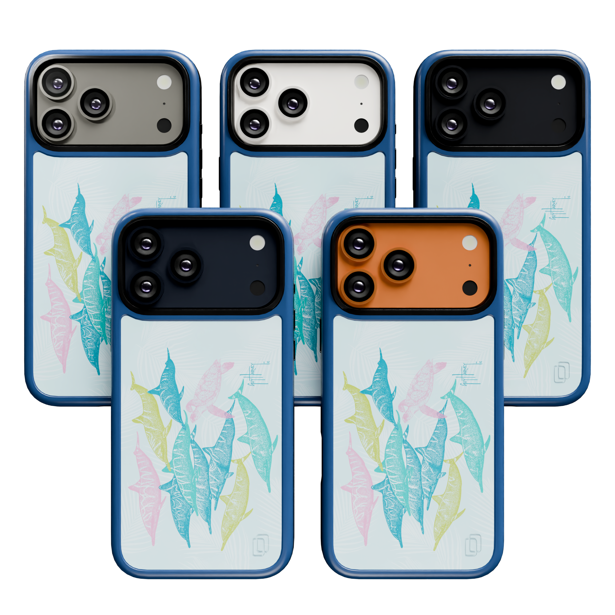 Guy Harvey Collection - Turtle And Dolphins for iPhone 17 Series Turtle and Dolphins / iPhone 17 Pro Max / Blue