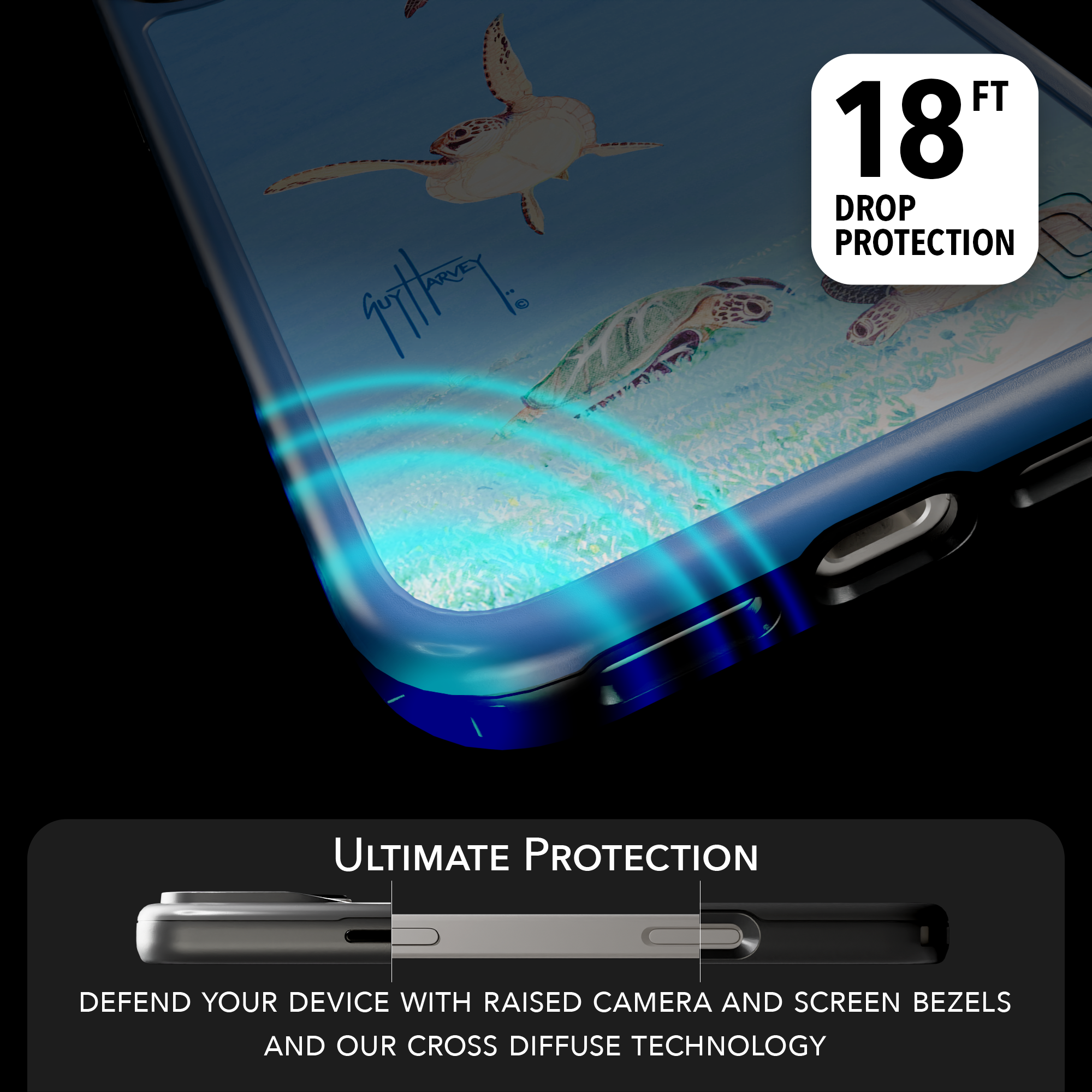 Guy Harvey Collection - Turtles for iPhone 17 Series Turtles / iPhone 17 Pro Max / Blue