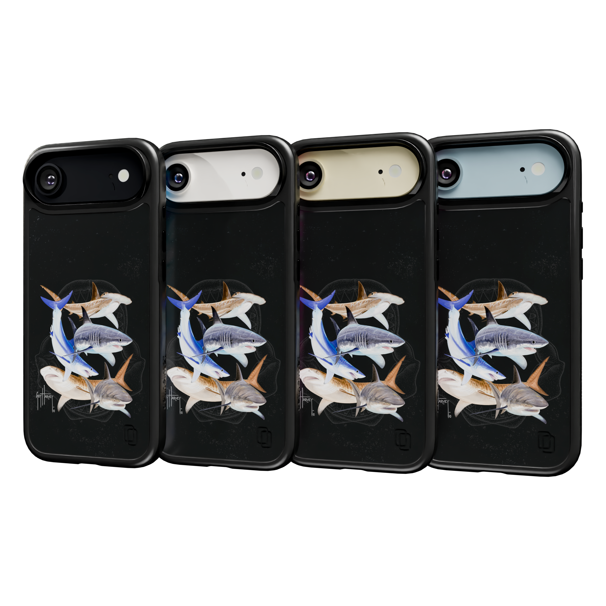 Guy Harvey Collection - Shark Collage for iPhone 17 Series Shark Collage / iPhone Air / Black