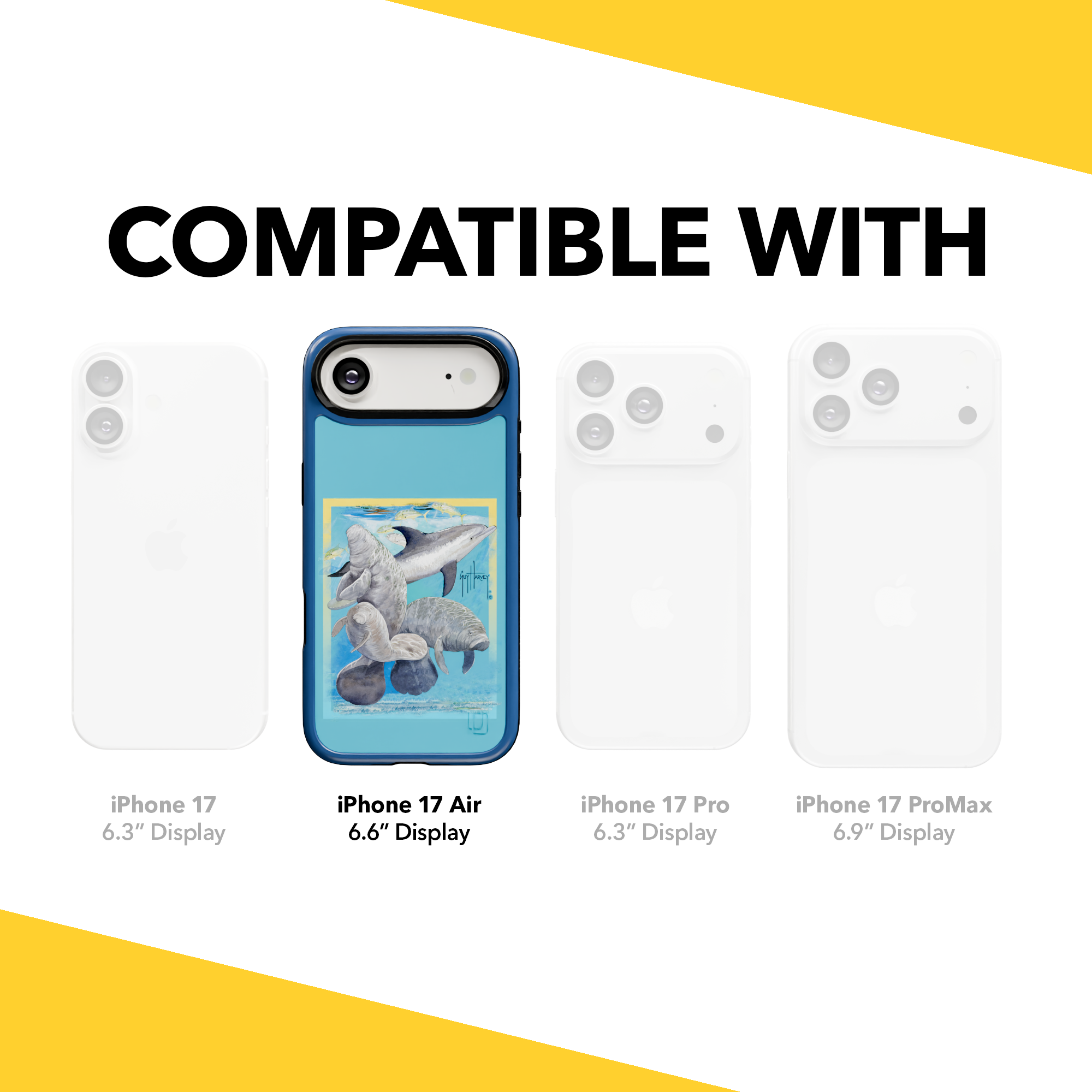 Guy Harvey Collection - Manatee And Dolphin for iPhone 17 Series Manatee and Dolphin / iPhone Air / Blue