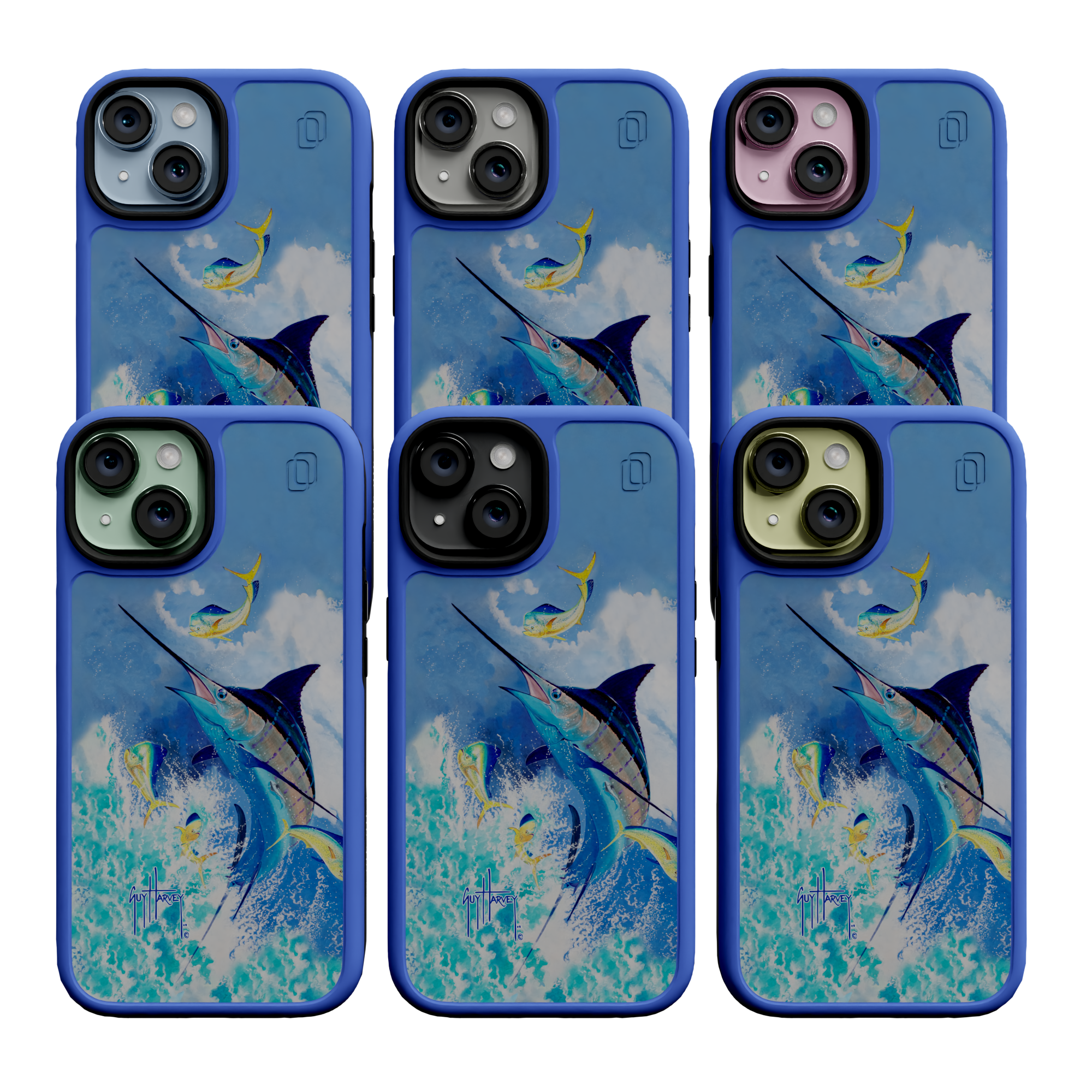 Guy Harvey Fortitude Series for Apple iPhone 15 - Blue Commocean Bermuda Blue