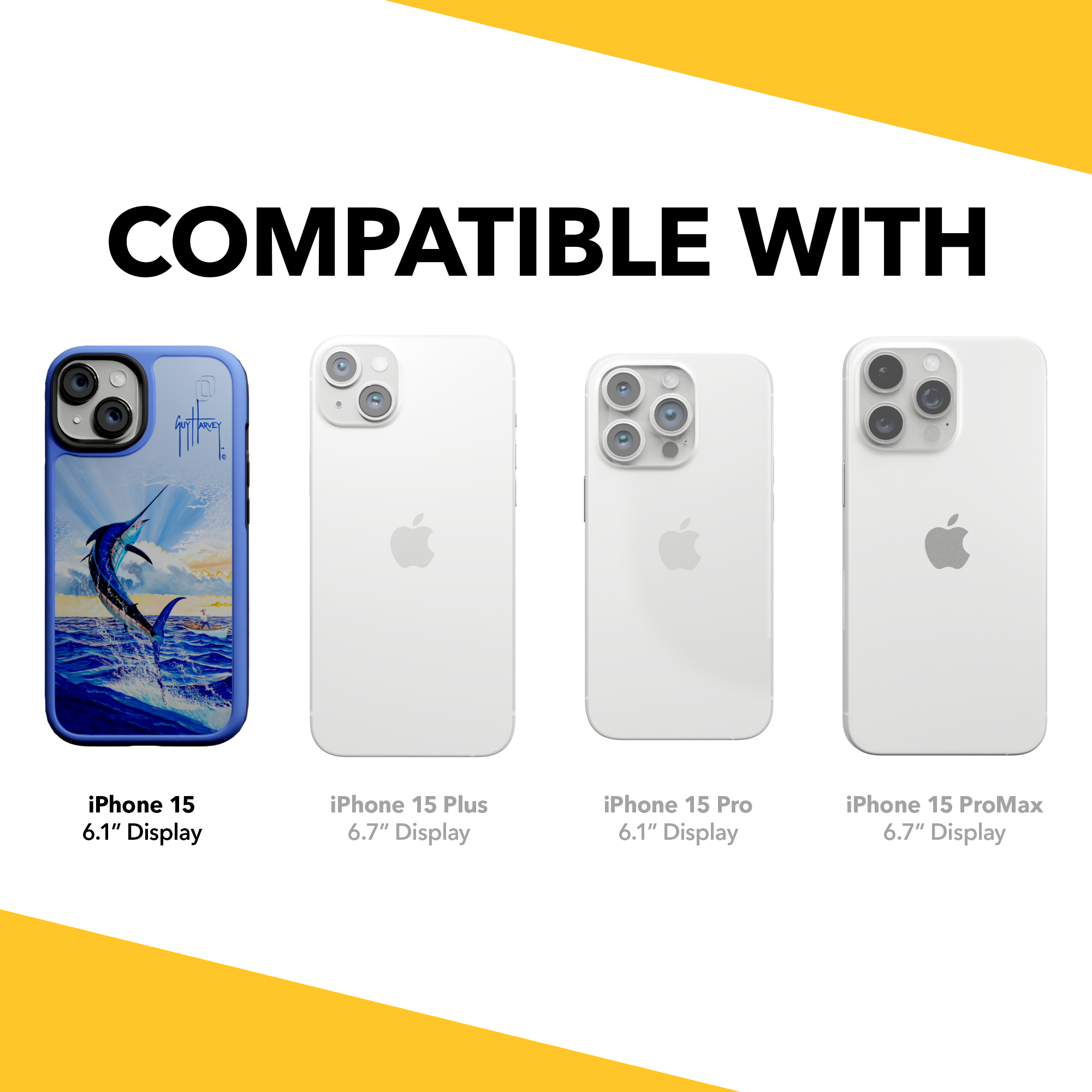 Guy Harvey Fortitude Series for Apple iPhone 15 - Dreams Come True Bermuda Blue