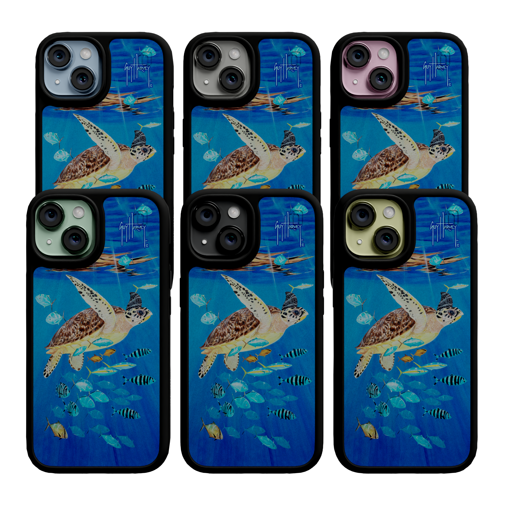 Guy Harvey Fortitude Series for Apple iPhone 15 - Platas Hawksbill Onyx Black