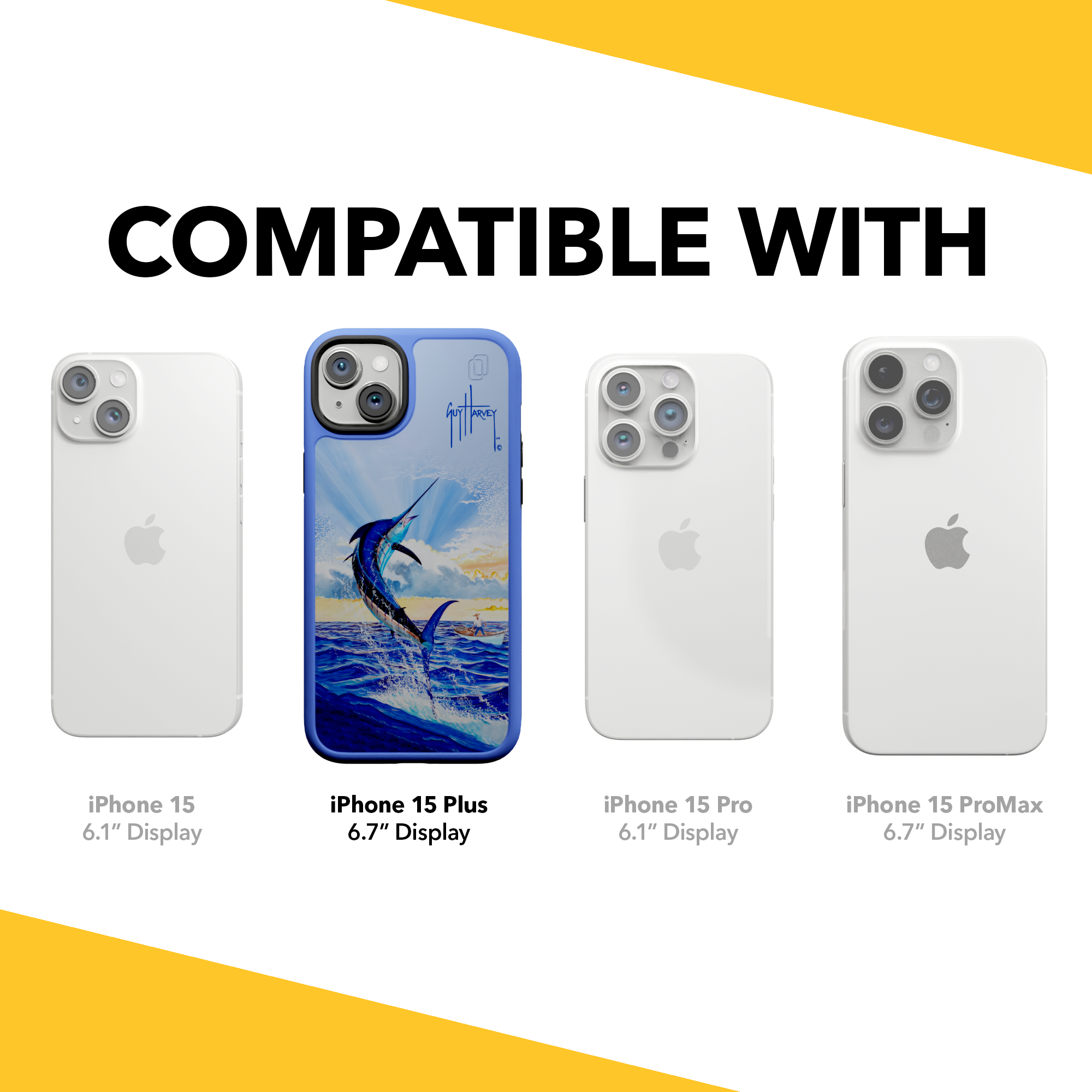 Guy Harvey Fortitude Series for Apple iPhone 15 Plus - Dreams Come True Bermuda Blue
