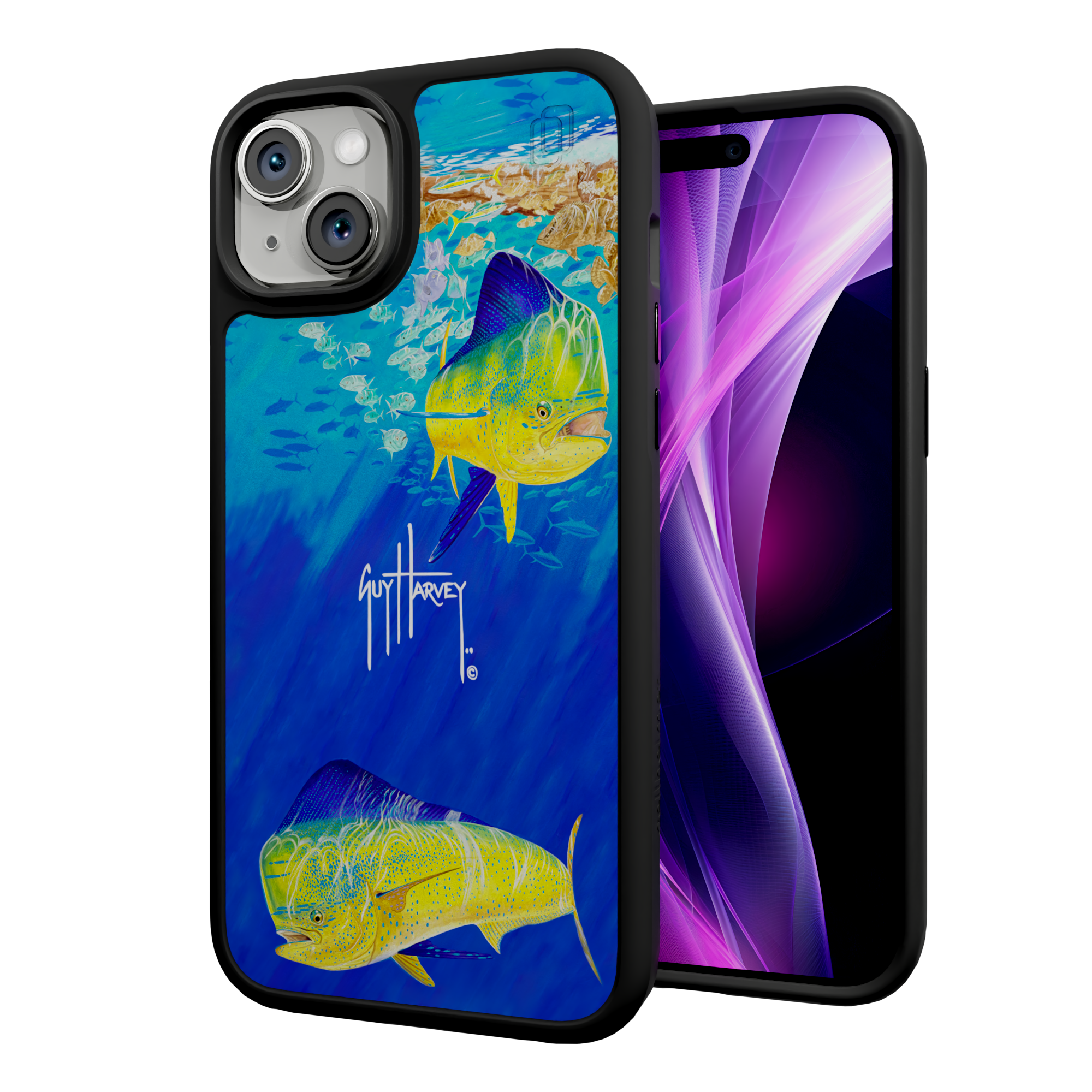 Guy Harvey Fortitude Series for Apple iPhone 15 Plus - Break Away Onyx Black