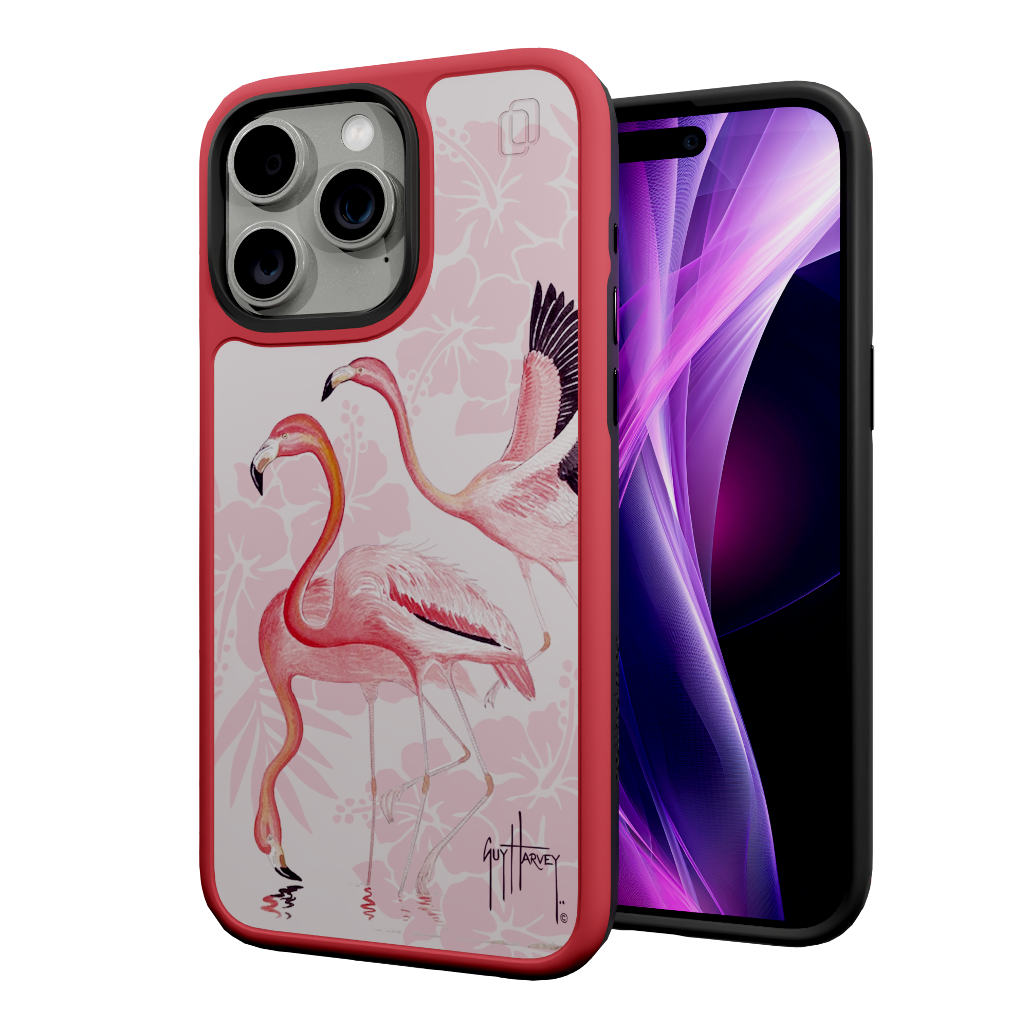 Guy Harvey Fortitude Series for Apple iPhone 15 Pro Max - Flamingo Scarlet Red