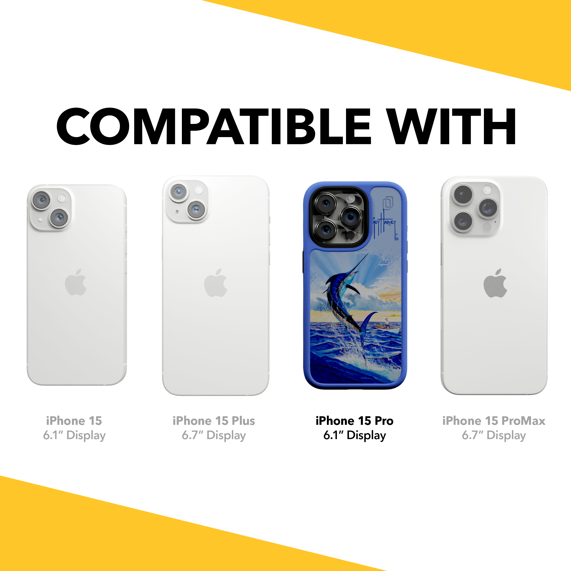 Guy Harvey Fortitude Series for Apple iPhone 15 Pro - Dreams Come True Bermuda Blue