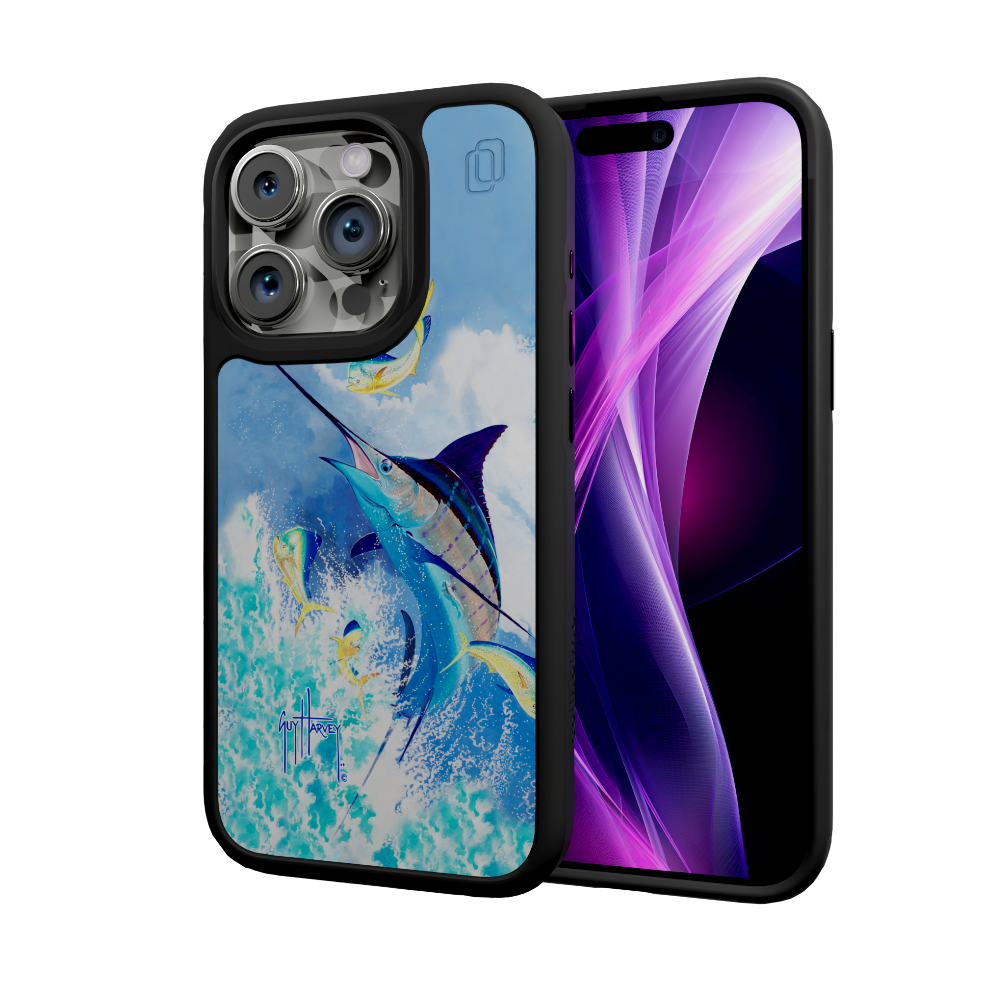 Guy Harvey Fortitude Series for Apple iPhone 15 Pro - Blue Commocean Onyx Black