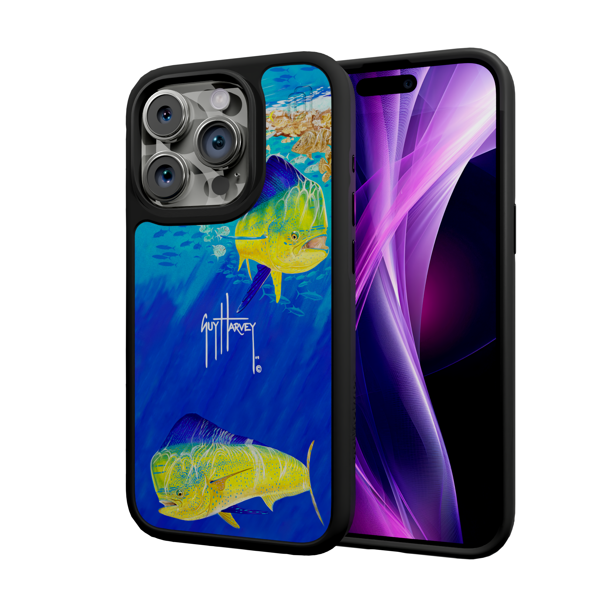 Guy Harvey Fortitude Series for Apple iPhone 15 Pro - Break Away Onyx Black