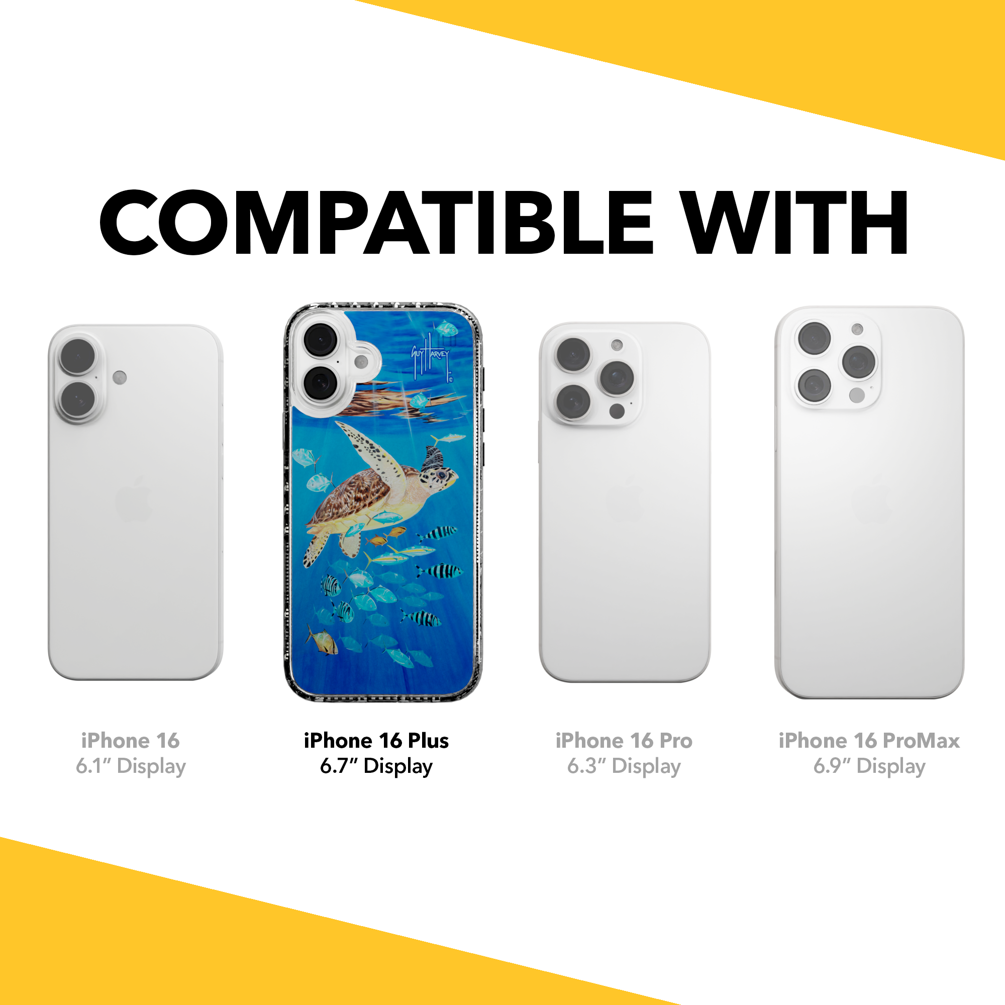 iPhone 16 Series | MagSafe ® | Guy Harvey Originals - Platas Hawksbill iPhone 16 Plus / Crystal Clear