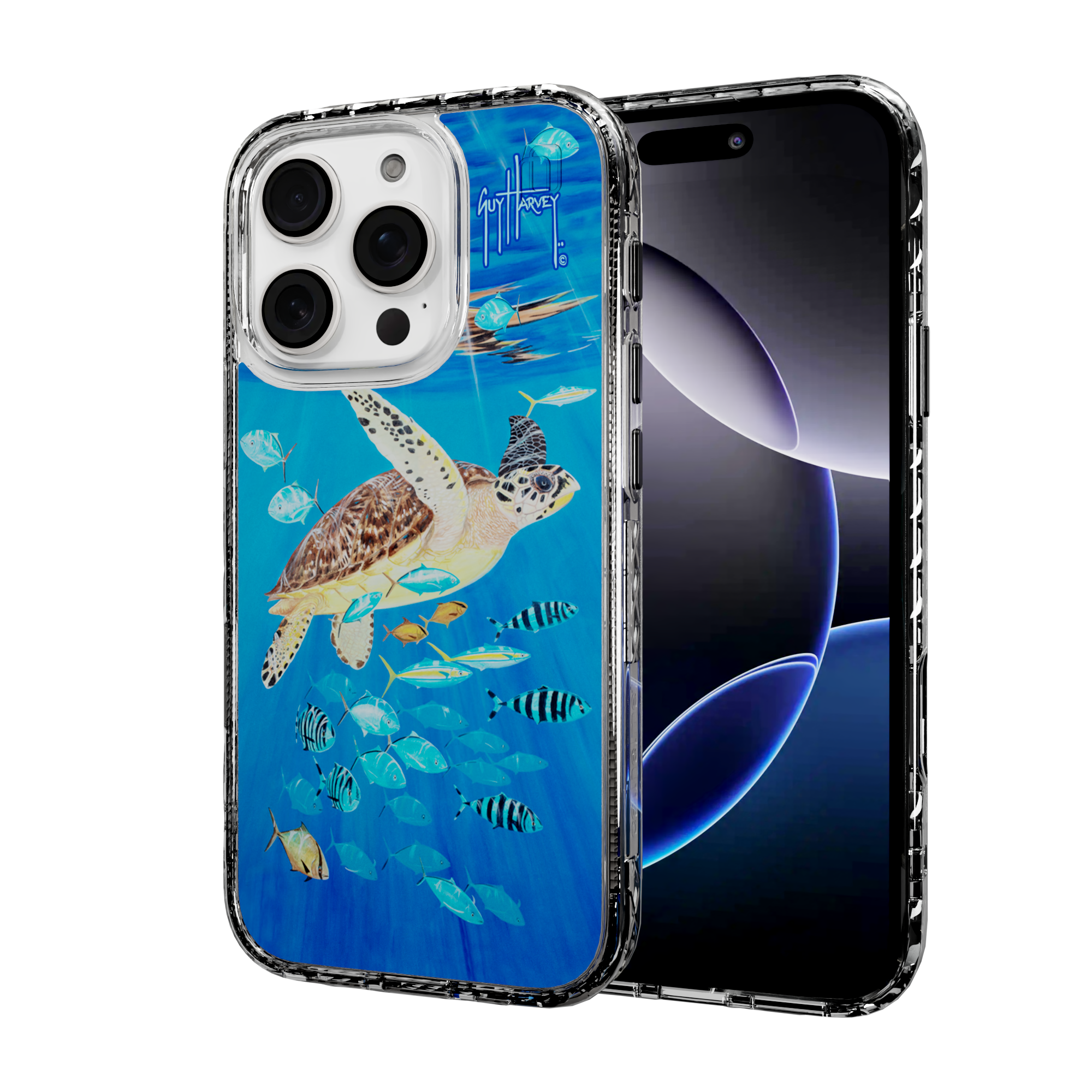 iPhone 16 Series | MagSafe ® | Guy Harvey Originals - Platas Hawksbill iPhone 16 Pro / Crystal Clear