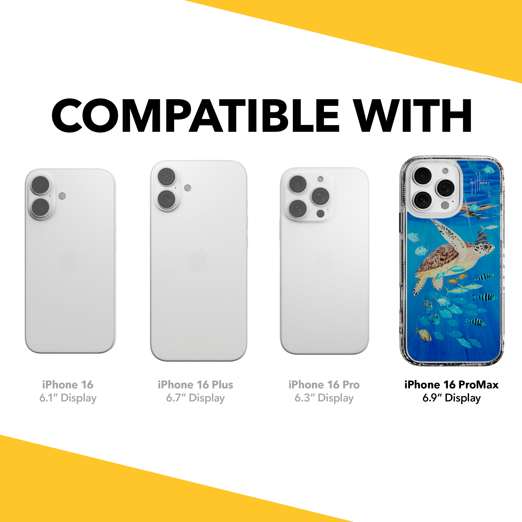 iPhone 16 Series | MagSafe ® | Guy Harvey Originals - Platas Hawksbill iPhone 16 Pro Max / Crystal Clear