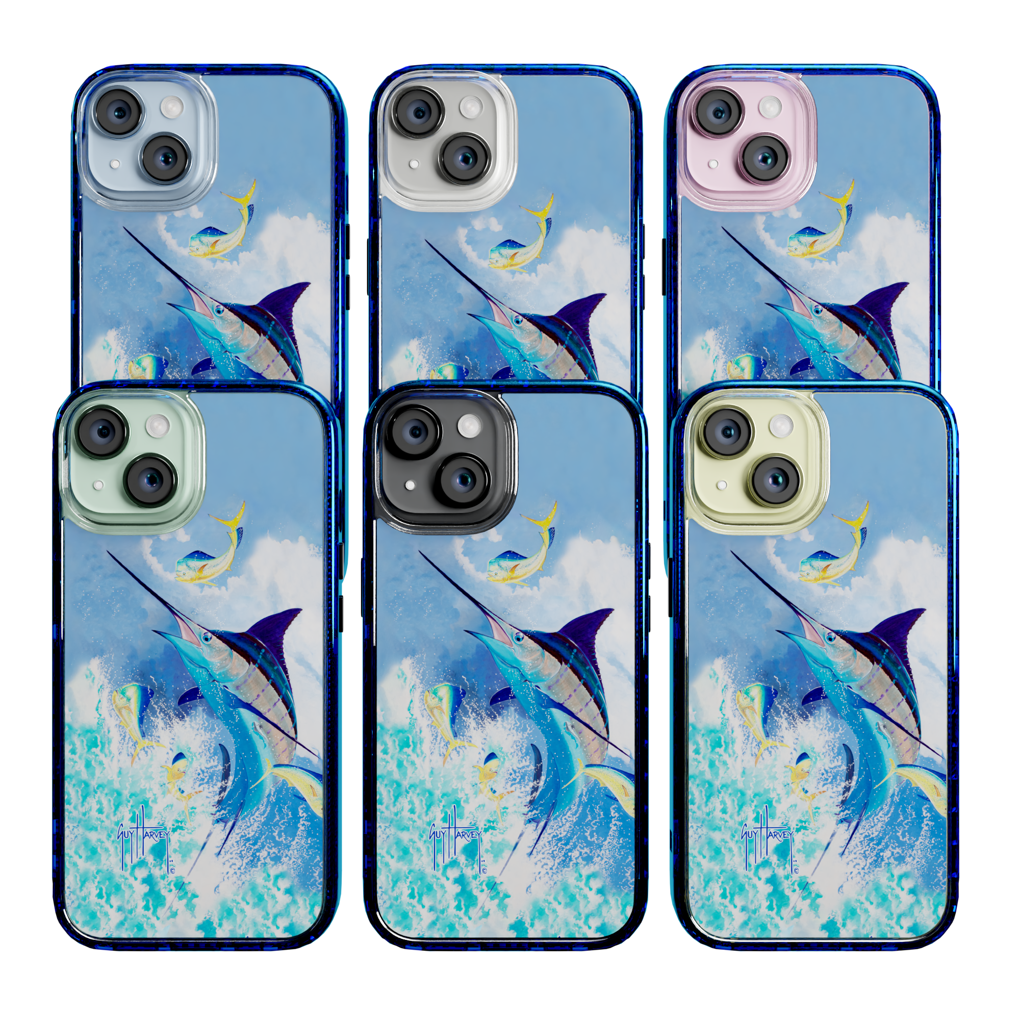 Guy Harvey Magnitude Series for Apple iPhone 15 - Blue Commocean Bermuda Blue
