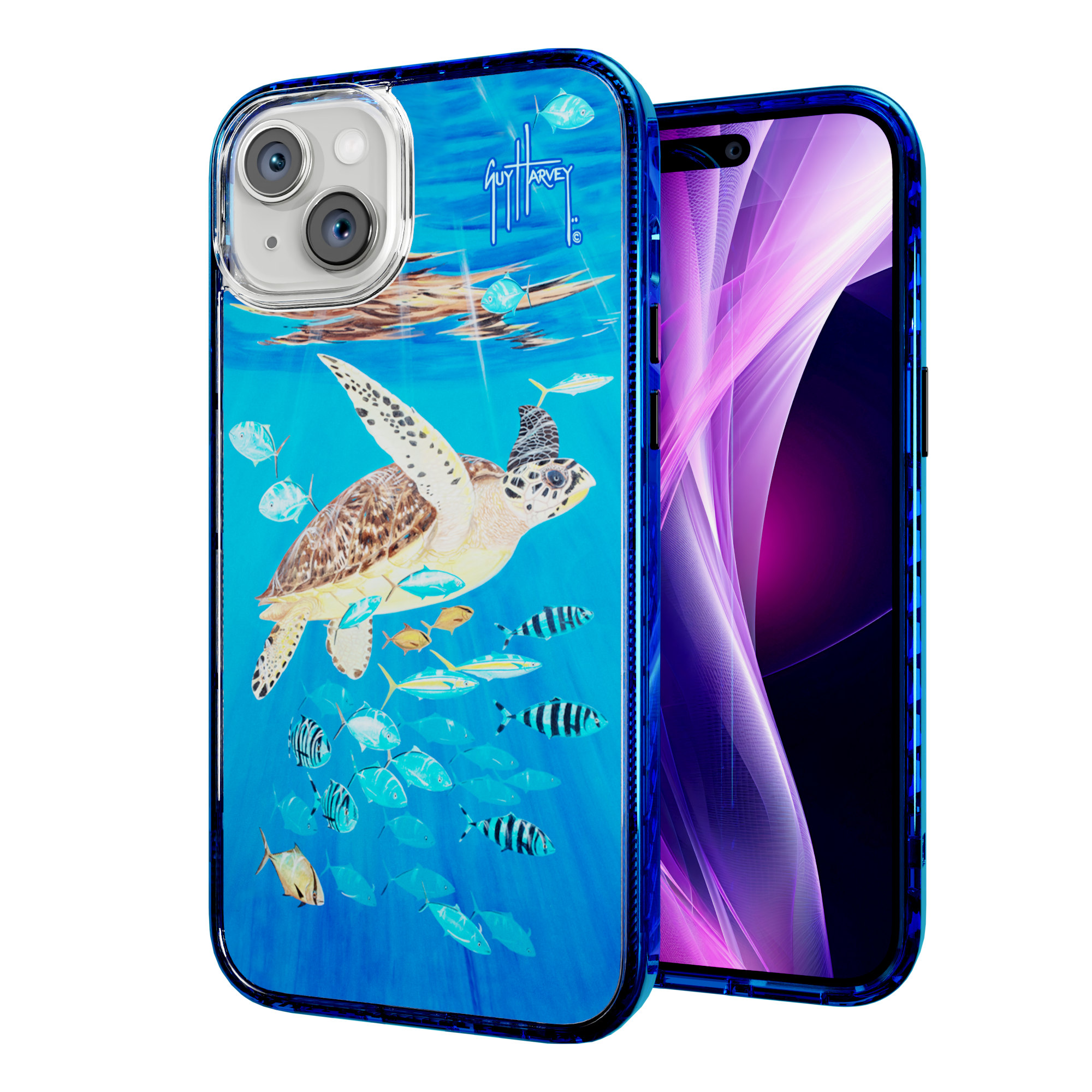 Guy Harvey Magnitude Series for Apple iPhone 15 Plus - Platas Hawksbill Bermuda Blue