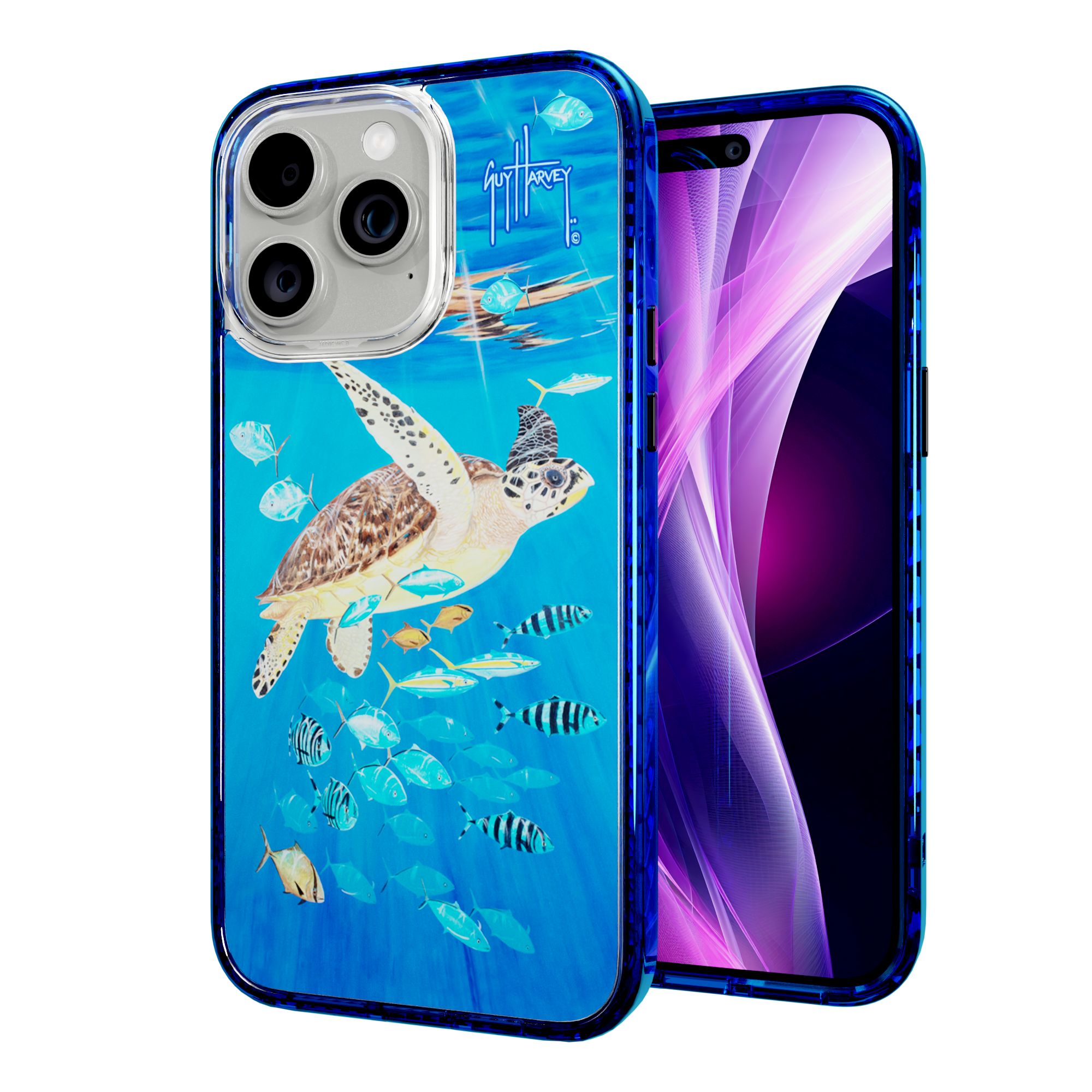 Guy Harvey Magnitude Series for Apple iPhone 15 Pro Max - Platas Hawksbill Bermuda Blue