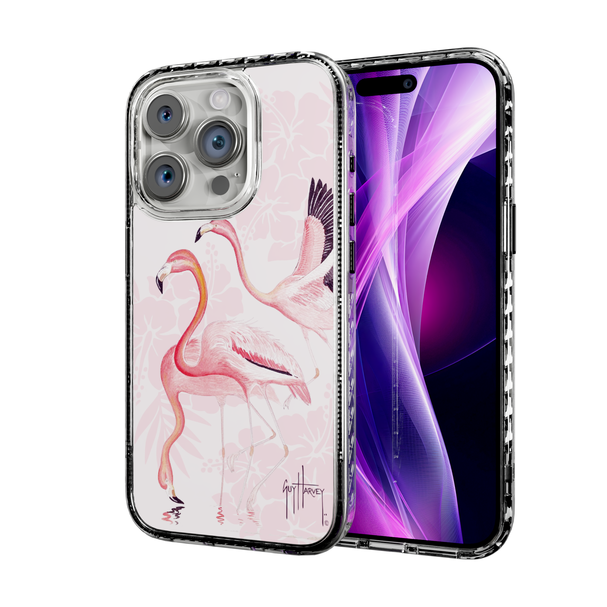 Guy Harvey Magnitude Series for Apple iPhone 15 Pro - Flamingo Crystal Clear