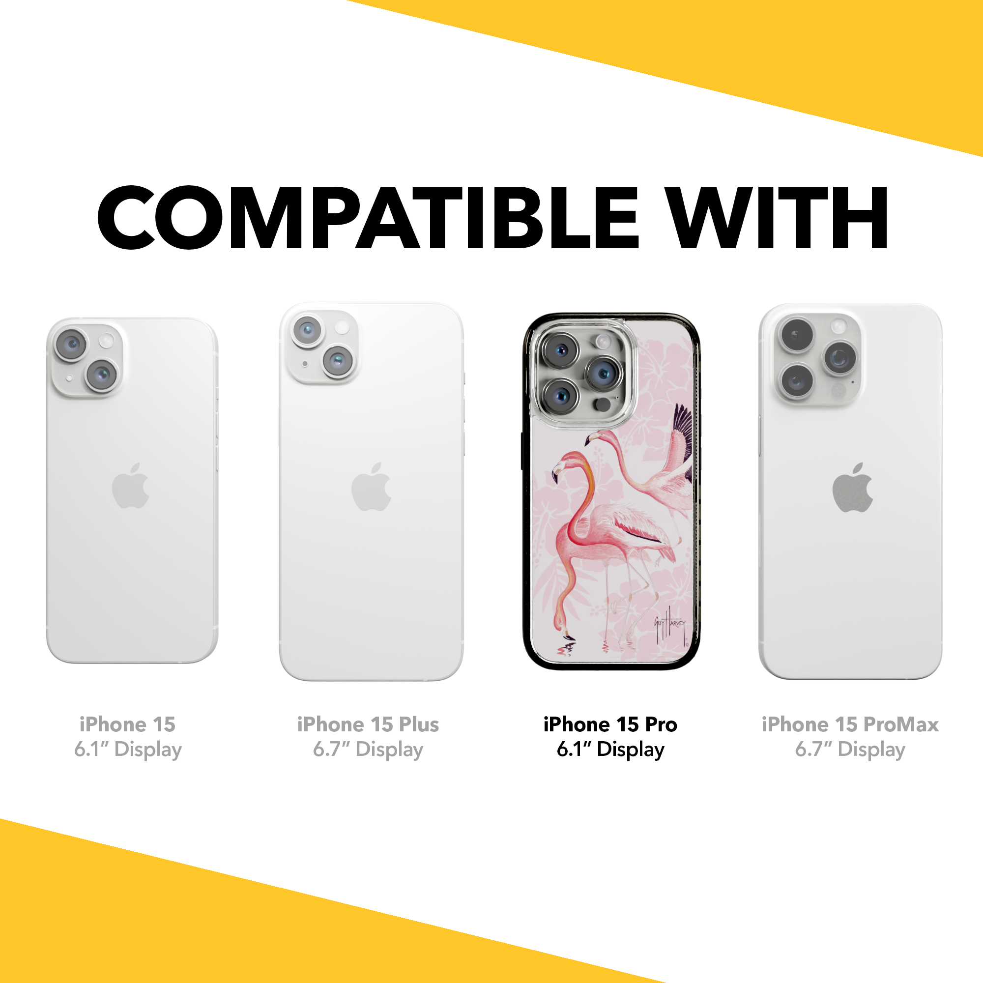Guy Harvey Magnitude Series for Apple iPhone 15 Pro - Flamingo Onyx Black