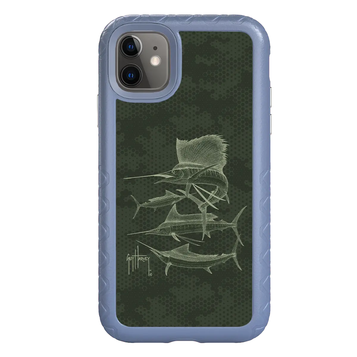 Guy Harvey Fortitude Series for Apple iPhone 11 - Green Camo - Custom Case - SlateBlue - cellhelmet