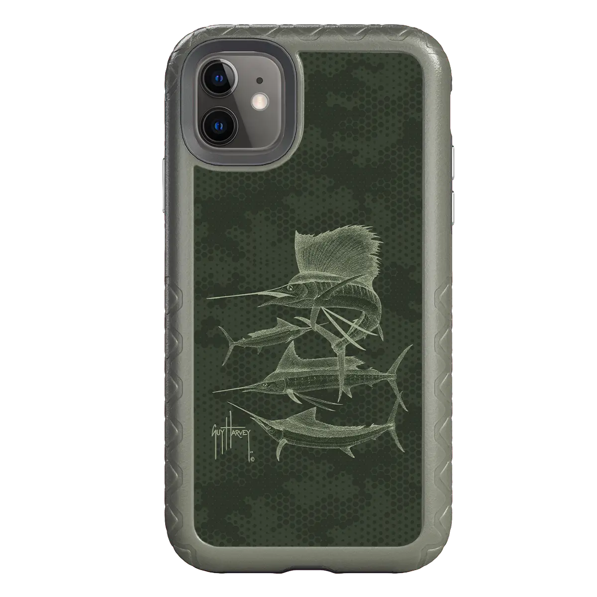 Guy Harvey Fortitude Series for Apple iPhone 11 - Green Camo - Custom Case - OliveDrabGreen - cellhelmet