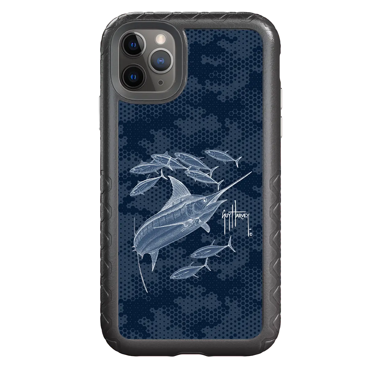 Guy Harvey Fortitude Series for Apple iPhone 11 Pro Max - Blue Camo - Custom Case - OnyxBlack - cellhelmet