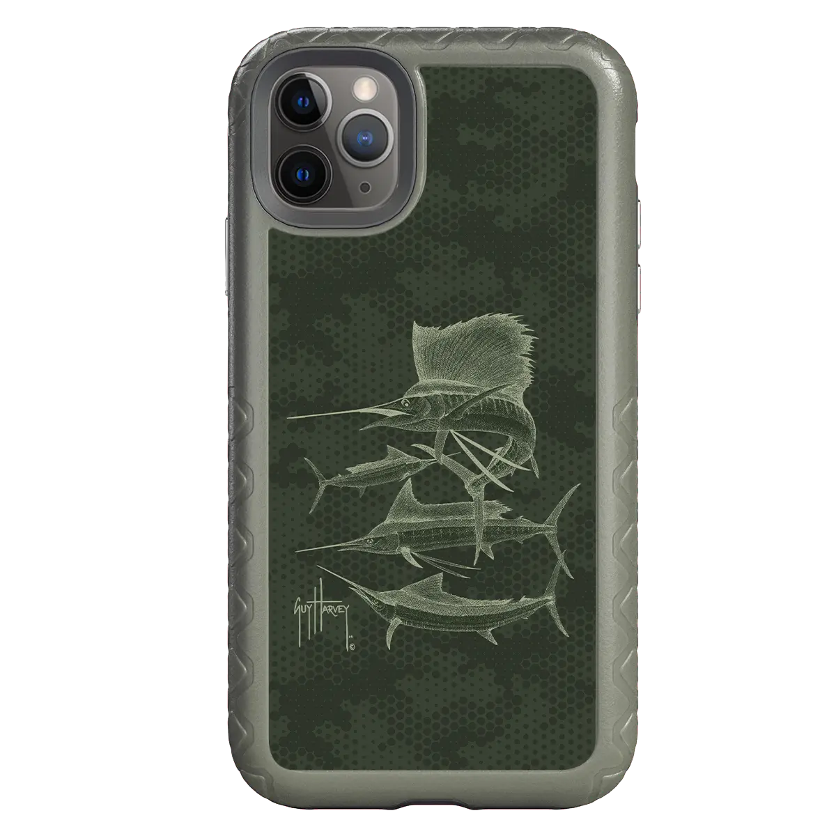 Guy Harvey Fortitude Series for Apple iPhone 11 Pro Max - Green Camo - Custom Case - OliveDrabGreen - cellhelmet