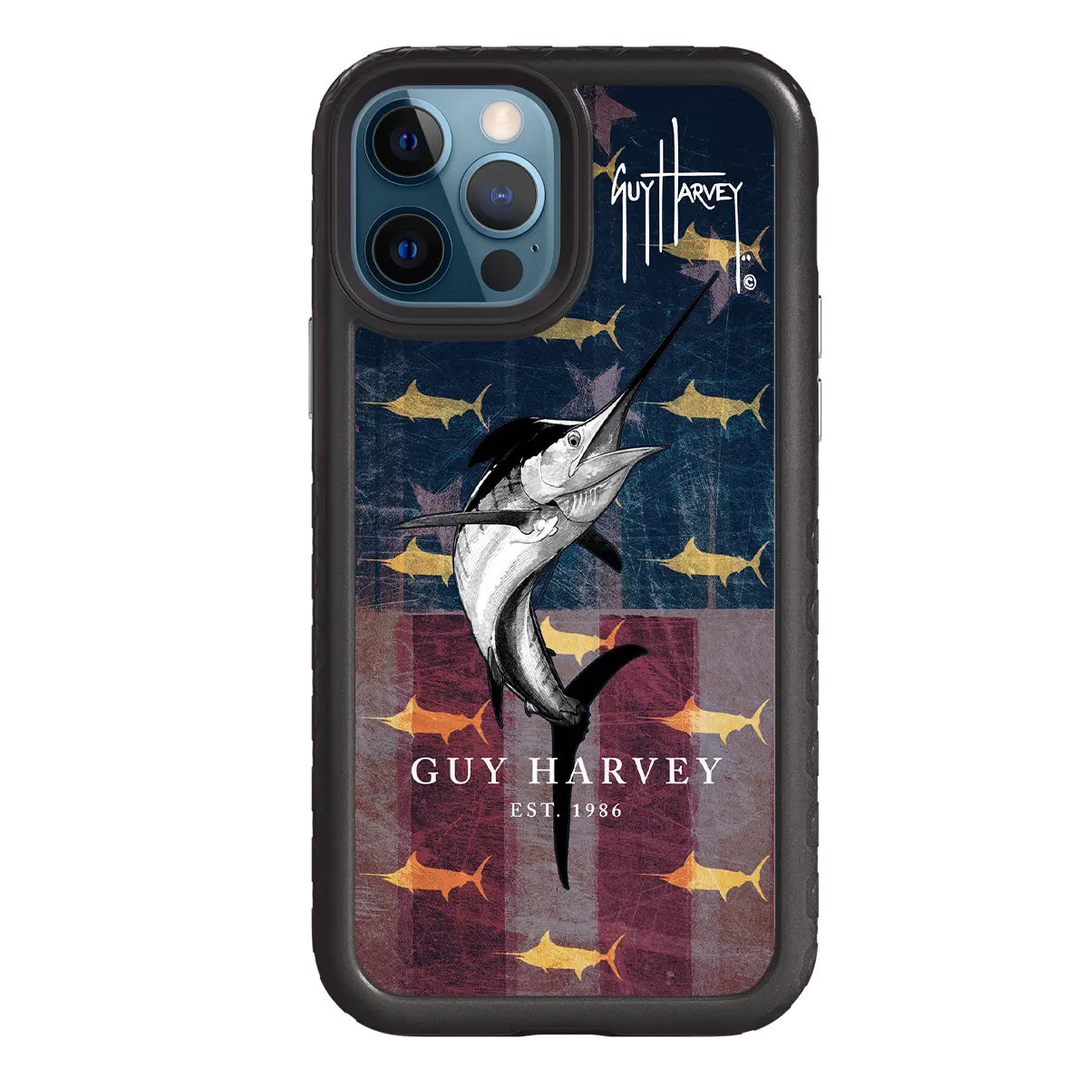 Guy Harvey Fortitude Series for Apple iPhone 12 / 12 Pro - American Marlin - Custom Case - OnyxBlack - cellhelmet