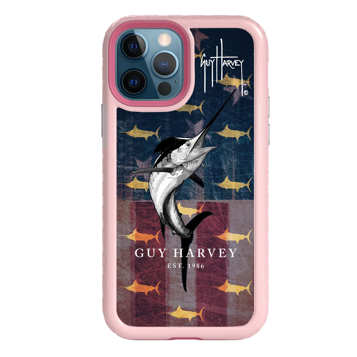 Guy Harvey Fortitude Series for Apple iPhone 12 / 12 Pro - American Marlin - Custom Case - PinkMagnolia - cellhelmet