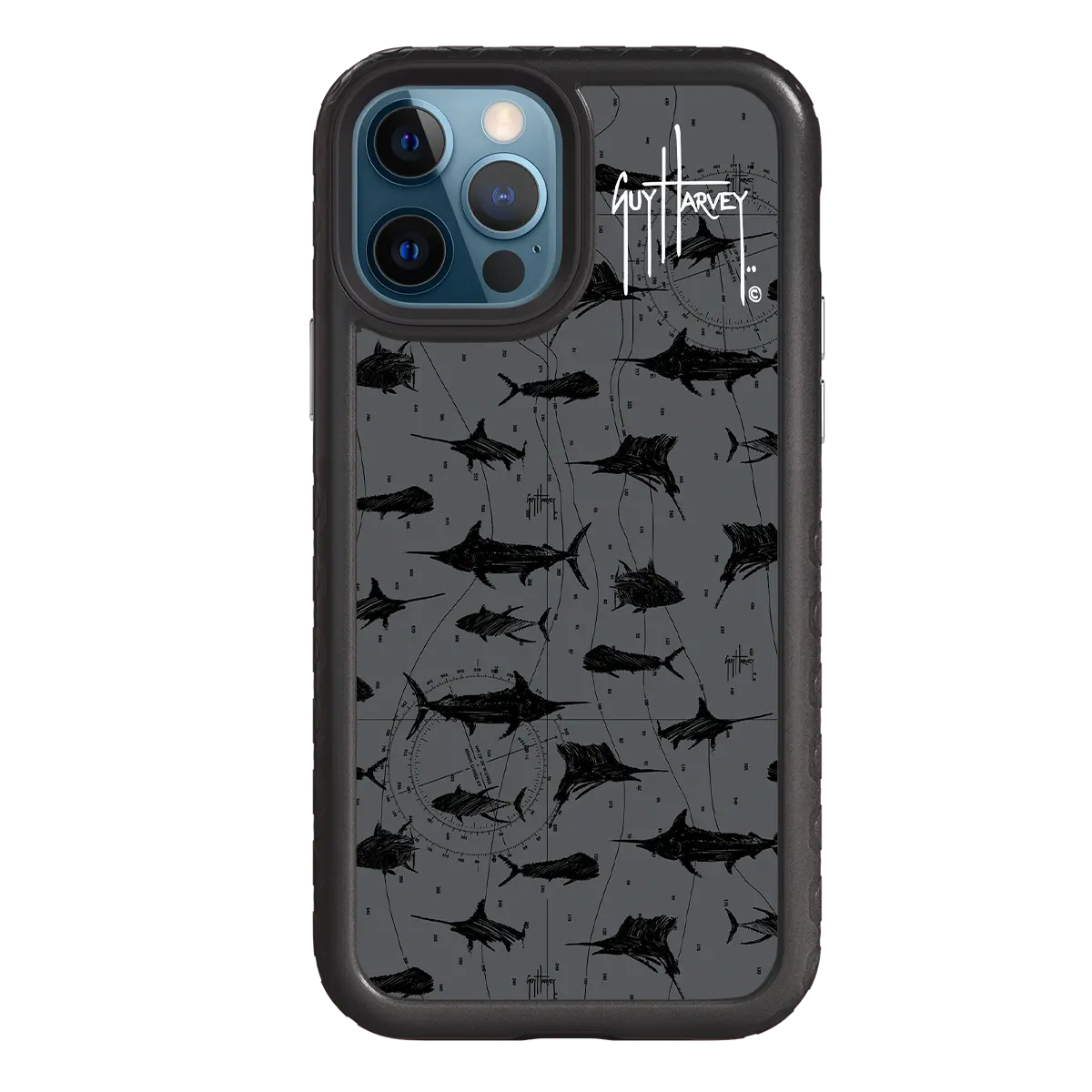 Guy Harvey Fortitude Series for Apple iPhone 12 / 12 Pro - Black Scribbler - Custom Case - OnyxBlack - cellhelmet