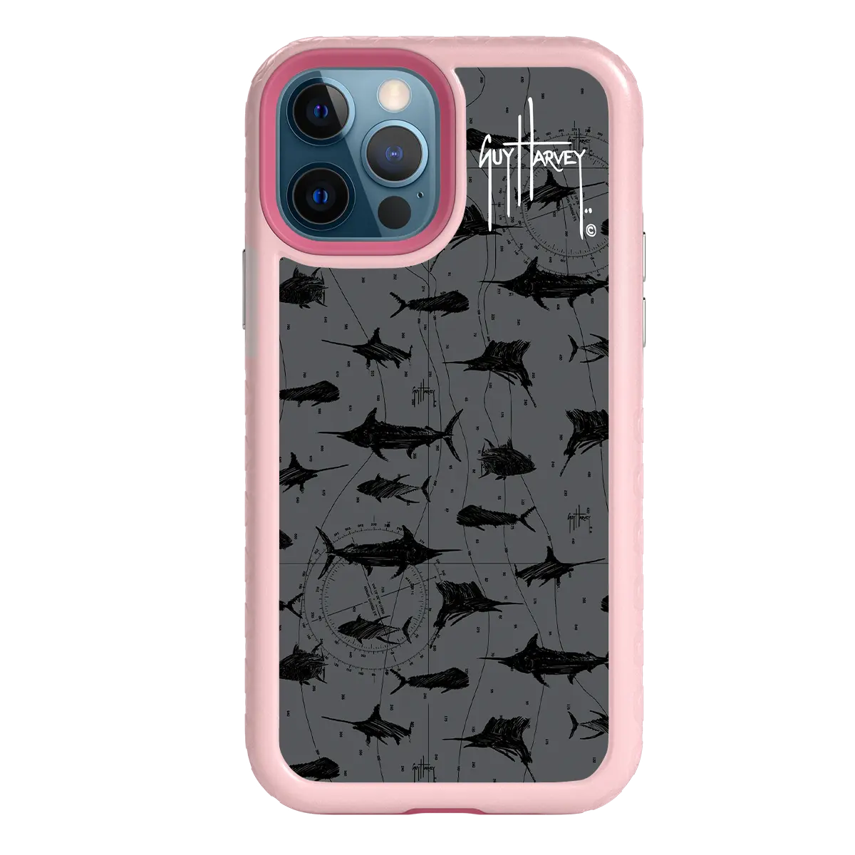 Guy Harvey Fortitude Series for Apple iPhone 12 / 12 Pro - Black Scribbler - Custom Case - PinkMagnolia - cellhelmet