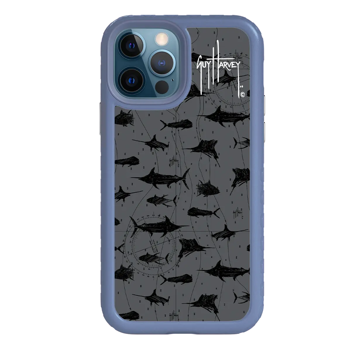 Guy Harvey Fortitude Series for Apple iPhone 12 / 12 Pro - Black Scribbler - Custom Case - SlateBlue - cellhelmet
