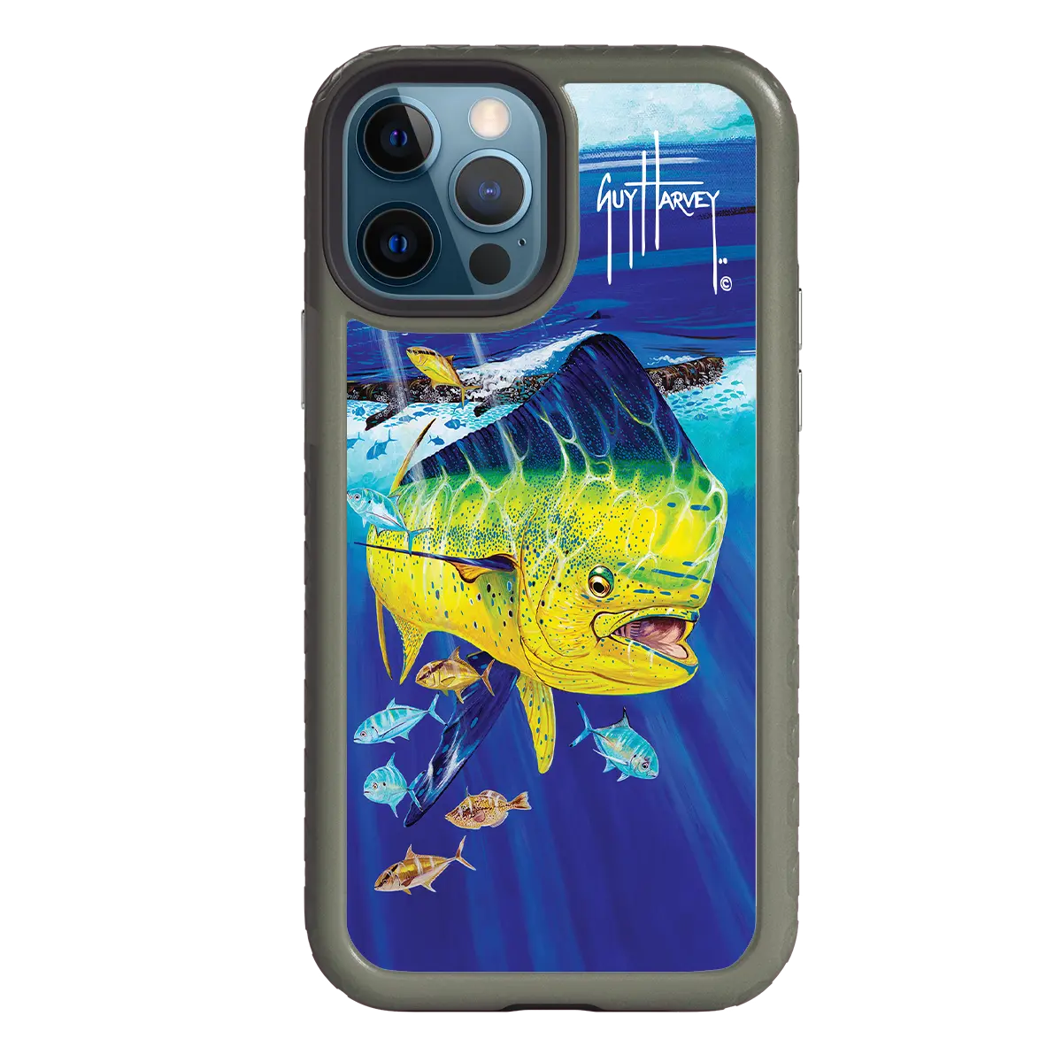 Guy Harvey Fortitude Series for Apple iPhone 12 / 12 Pro - Golden Prize - Custom Case - OliveDrabGreen - cellhelmet