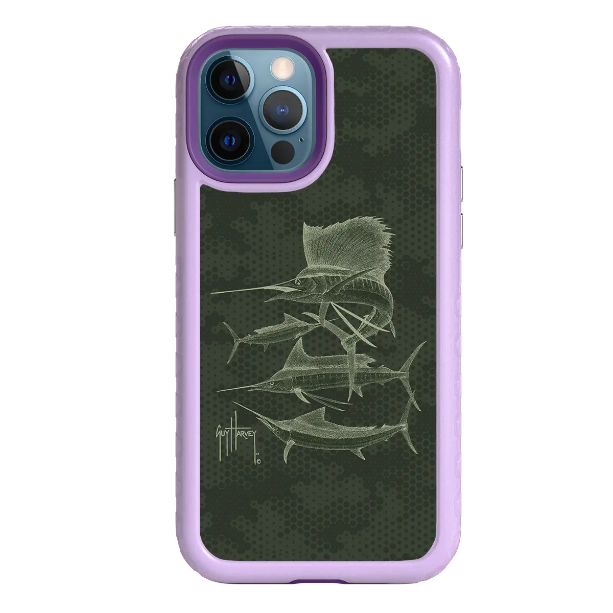Guy Harvey Fortitude Series for Apple iPhone 12 / 12 Pro - Green Camo - Custom Case - LilacBlossom - cellhelmet