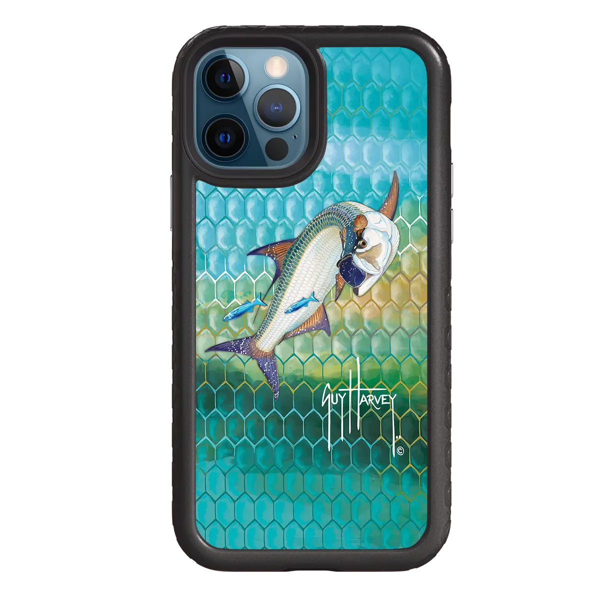 Guy Harvey Fortitude Series for Apple iPhone 12 / 12 Pro - Tarpon Skin - Custom Case - OnyxBlack - cellhelmet