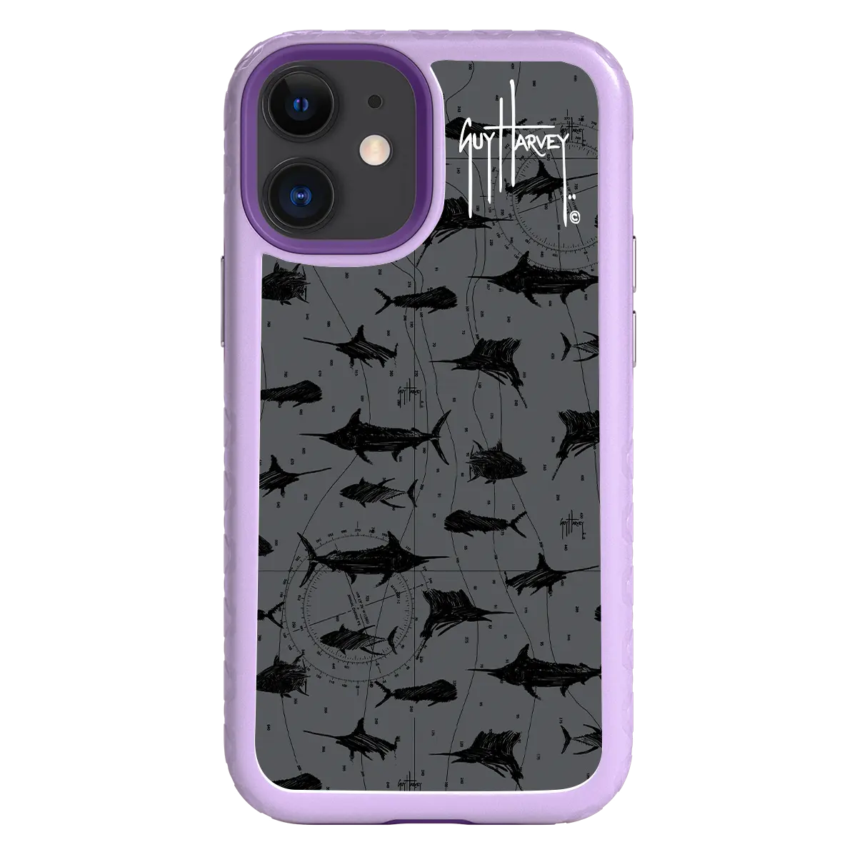 Guy Harvey Fortitude Series for Apple iPhone 12 Mini - Black Scribbler - Custom Case - LilacBlossom - cellhelmet