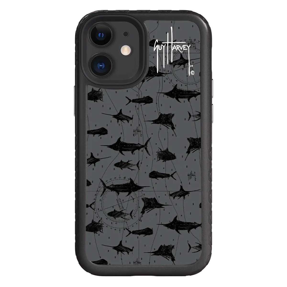 Guy Harvey Fortitude Series for Apple iPhone 12 Mini - Black Scribbler - Custom Case - OnyxBlack - cellhelmet