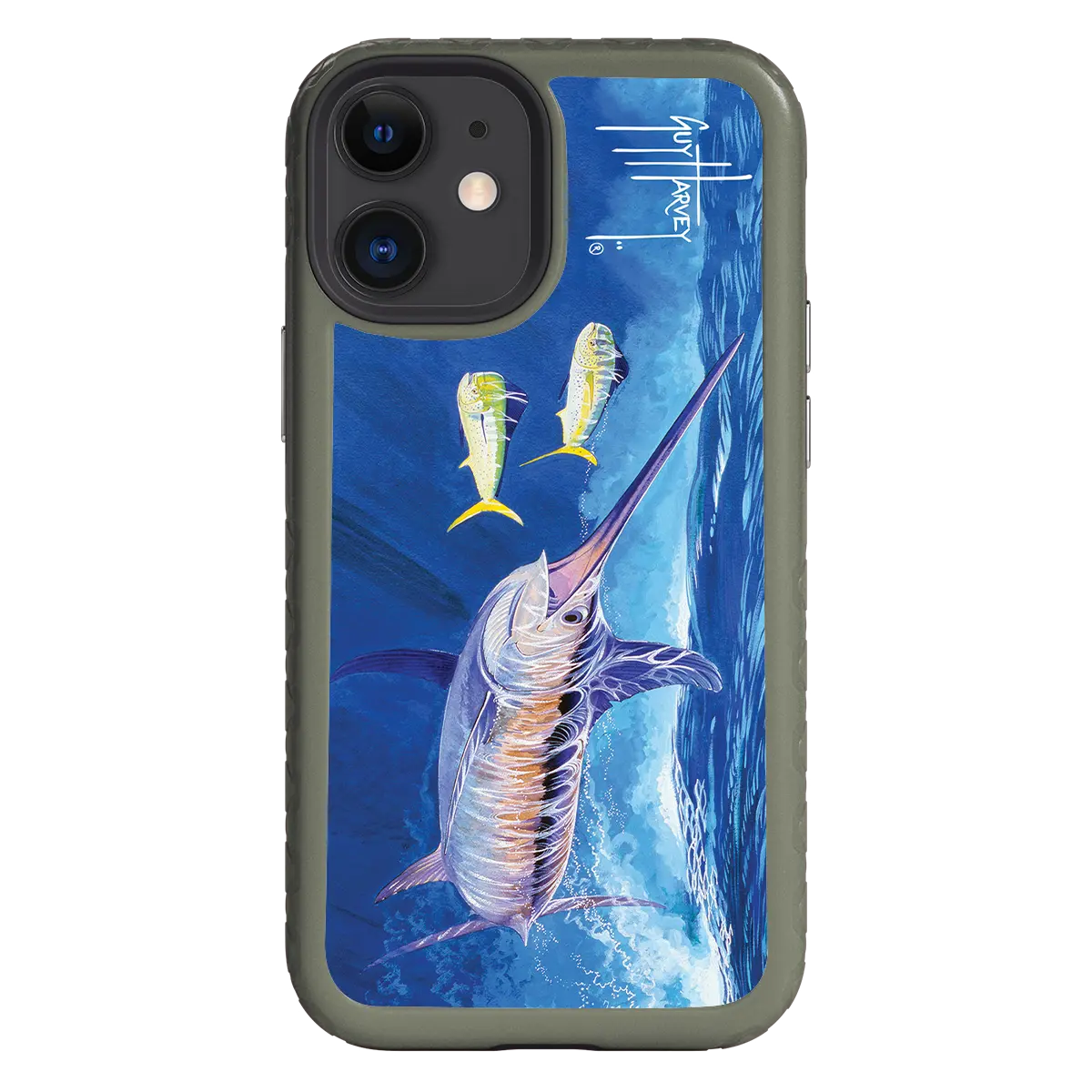 Guy Harvey Fortitude Series for Apple iPhone 12 Mini - Bullseye Sword - Custom Case - OliveDrabGreen - cellhelmet